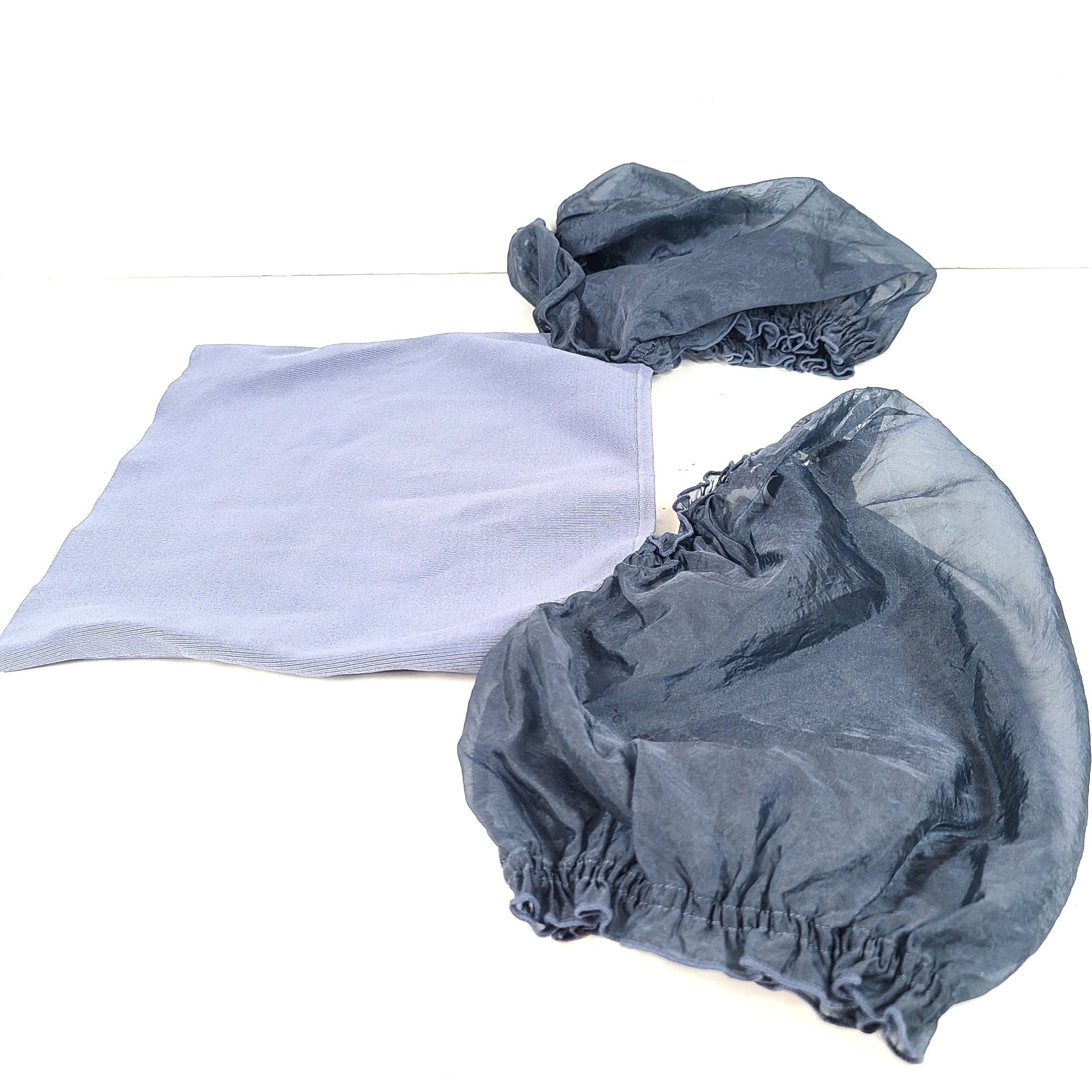Wilfred Women's Organza Puff Sleeve Blouse Cropped Top Shirt Square Neck Blue XS