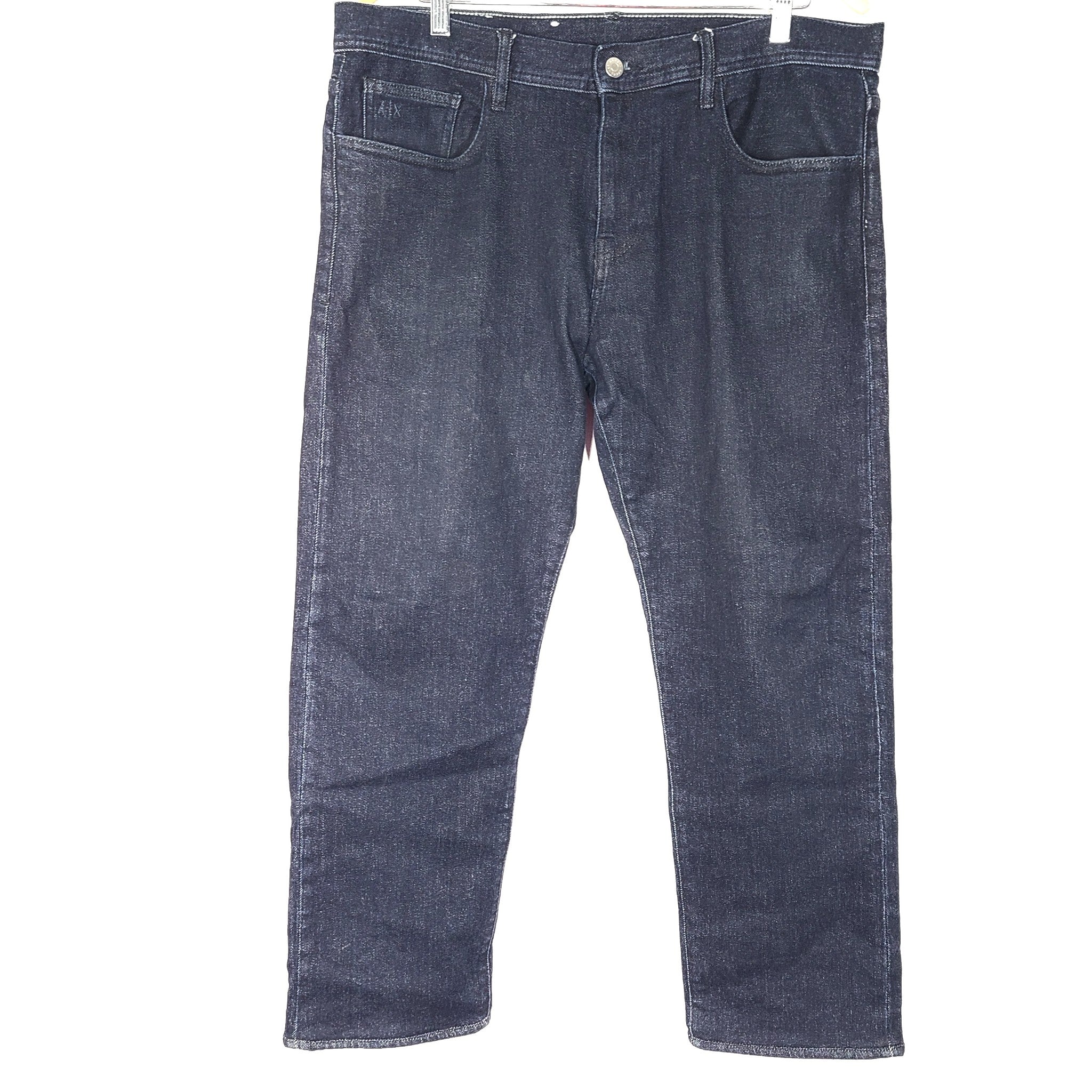 Armani Exchange A|X Men's J16 Straight Denim Jeans Dark Navy Wash Sz 34 x 28
