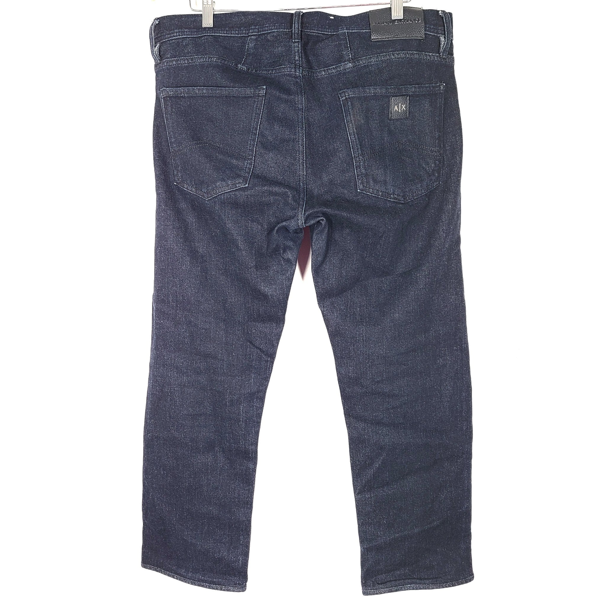 Armani Exchange A|X Men's J16 Straight Denim Jeans Dark Navy Wash Sz 34 x 28