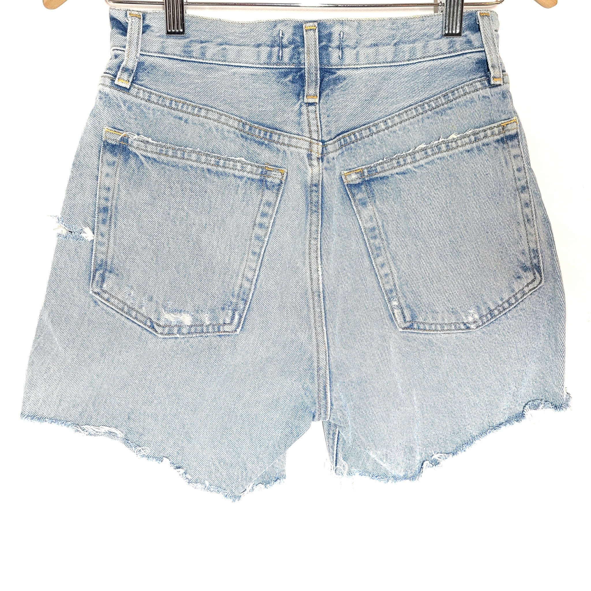 Agolde Women's Riley Shorts Jeans Groove Light Blue A9012B-1206 Sz 25