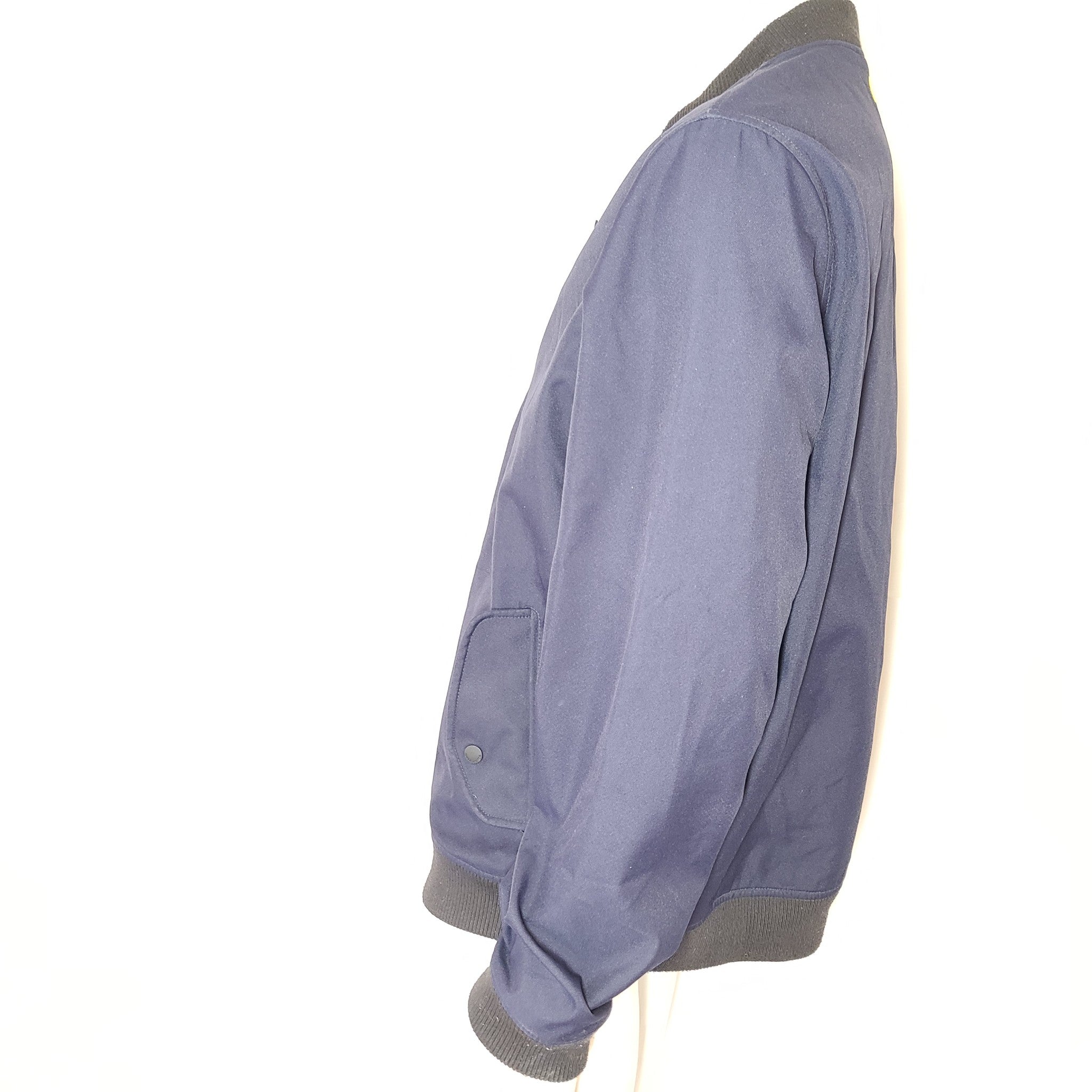 Roamers & Seekers Men's Ground 1 Jacket Bomber Ribbed Hem Cuffs Navy Blue Sz XL