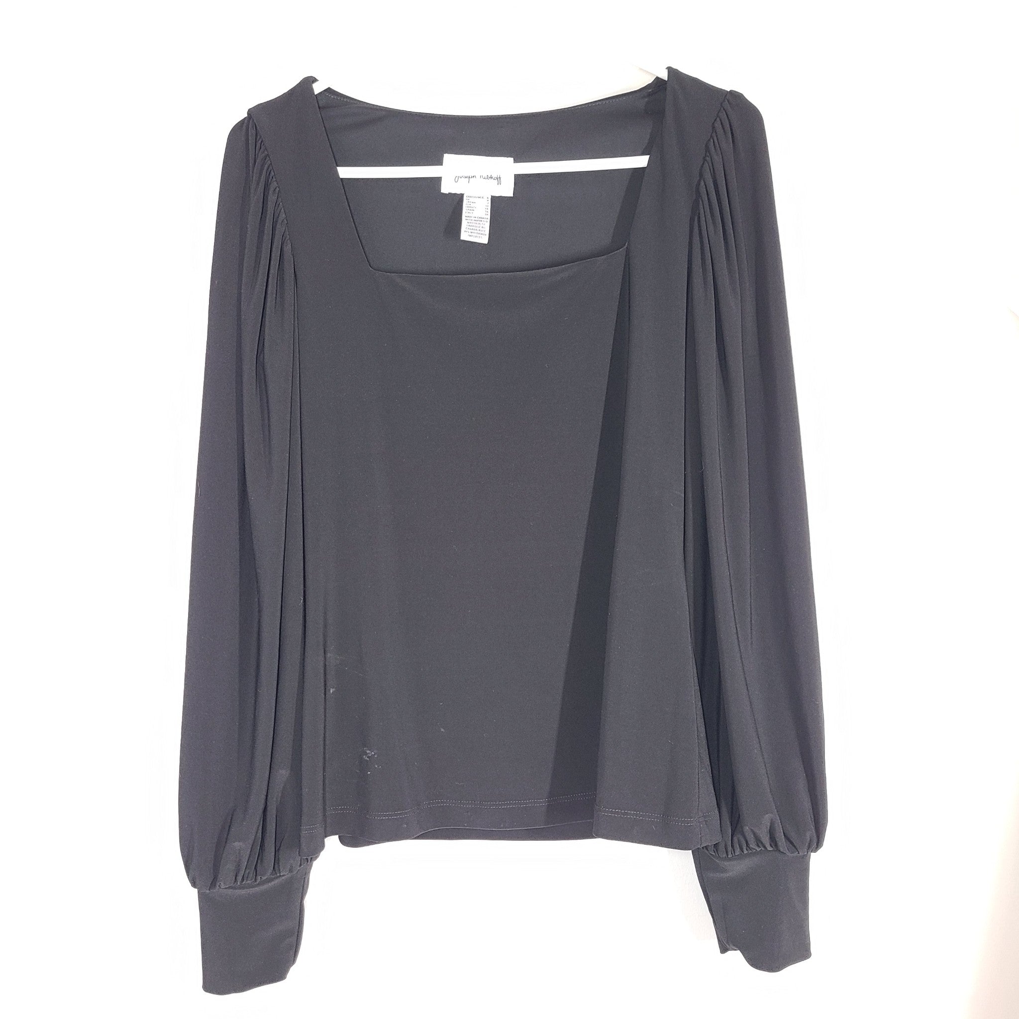 Joseph Ribkoff Women’s Square Neck Top Blouse 214202 Black Size 4