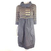 Joseph Ribkoff Women's Houndstooth Print Dress 233174 Black Beige Sz 2