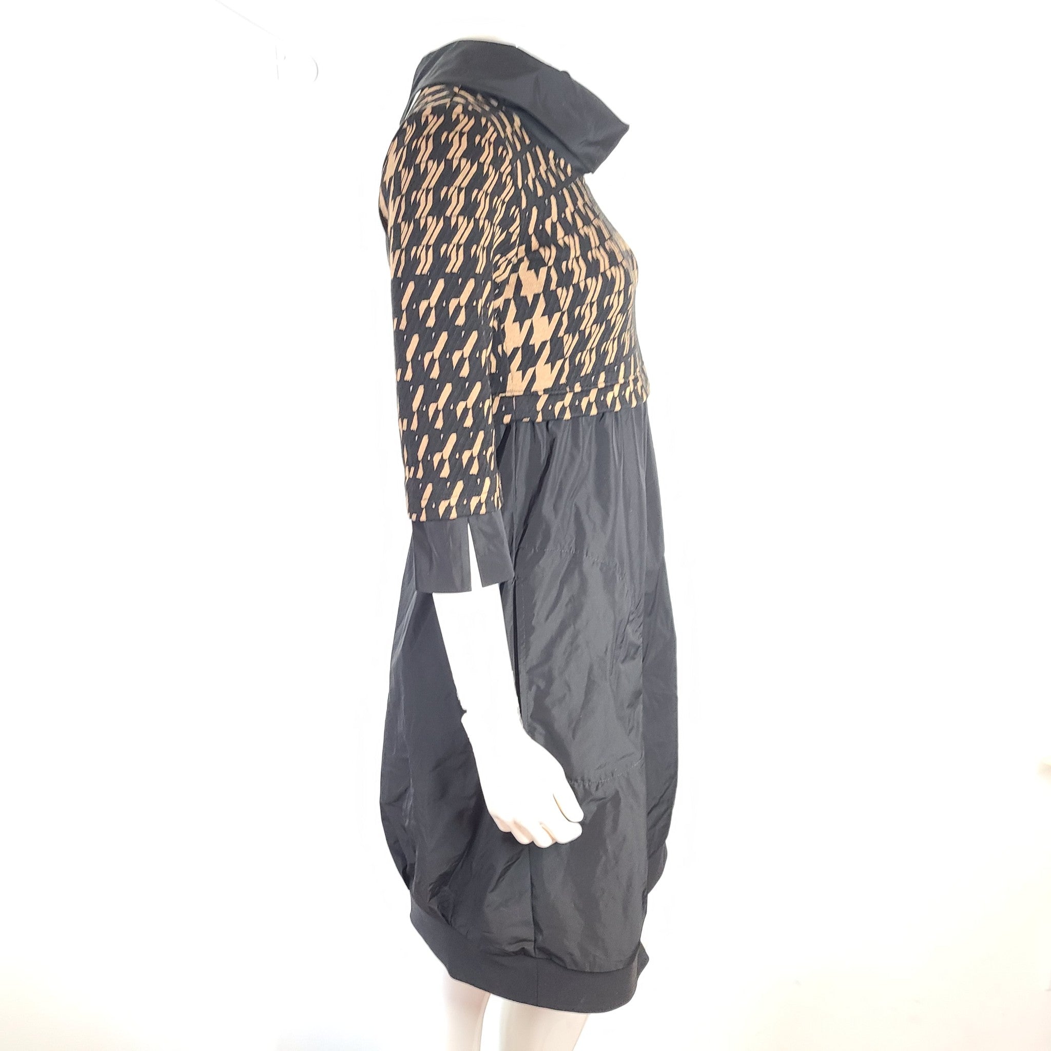Joseph Ribkoff Women's Houndstooth Print Dress 233174 Black Beige Sz 2