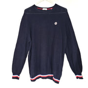 Serge Blanco Men's Knit Sweater Lightweight Crew Neck Pullover Navy Blue Sz 2XL