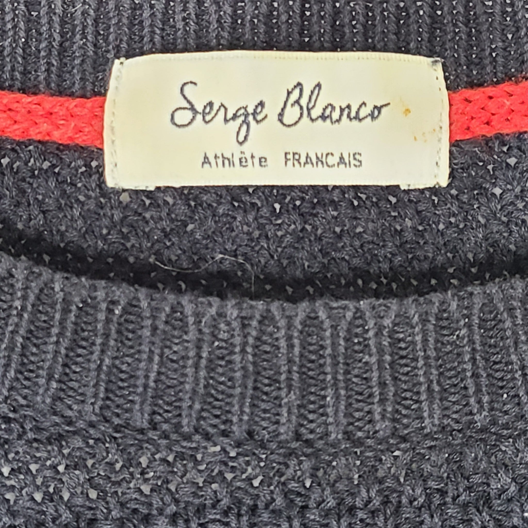Serge Blanco Men's Knit Sweater Lightweight Crew Neck Pullover Navy Blue Sz 2XL