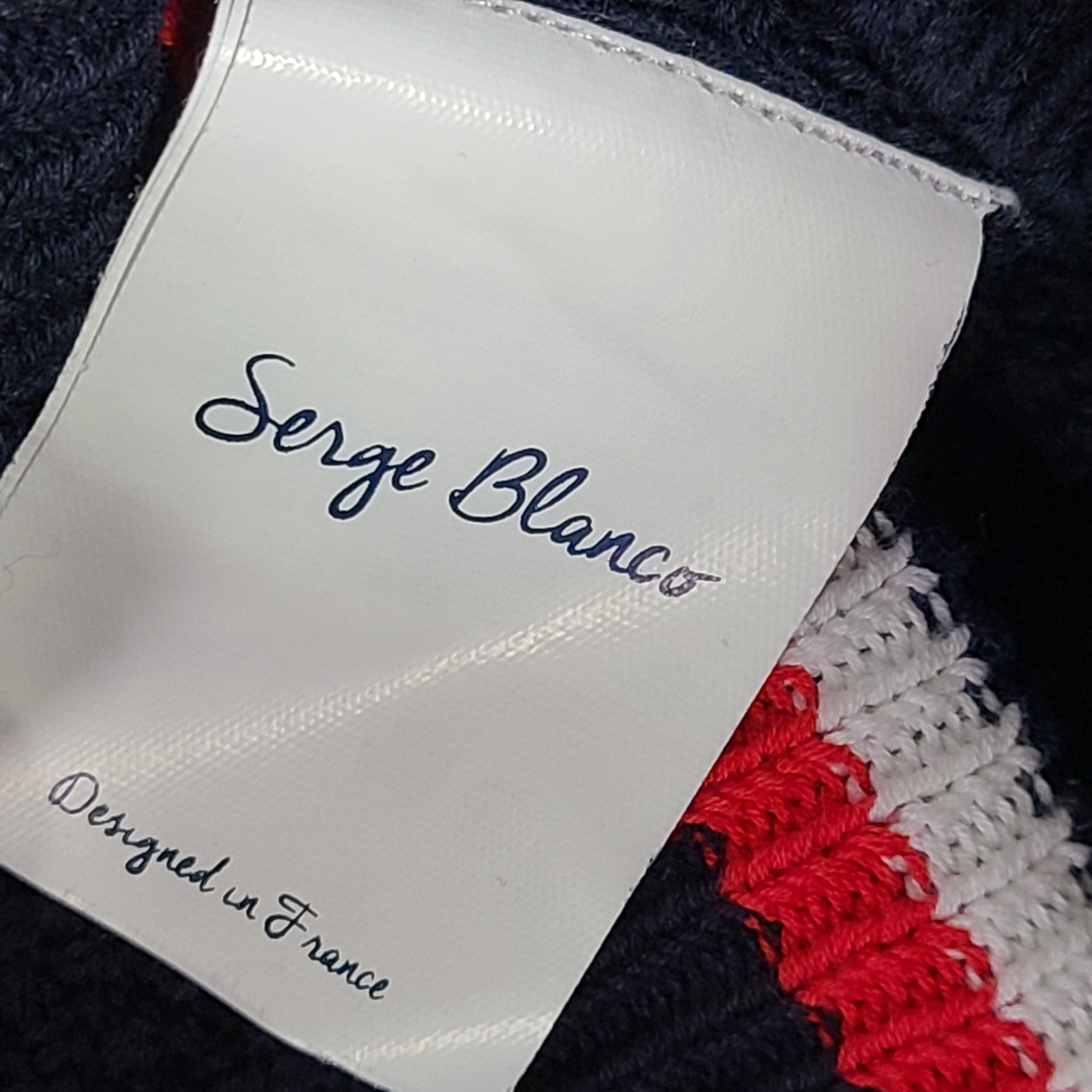 Serge Blanco Men's Knit Sweater Lightweight Crew Neck Pullover Navy Blue Sz 2XL