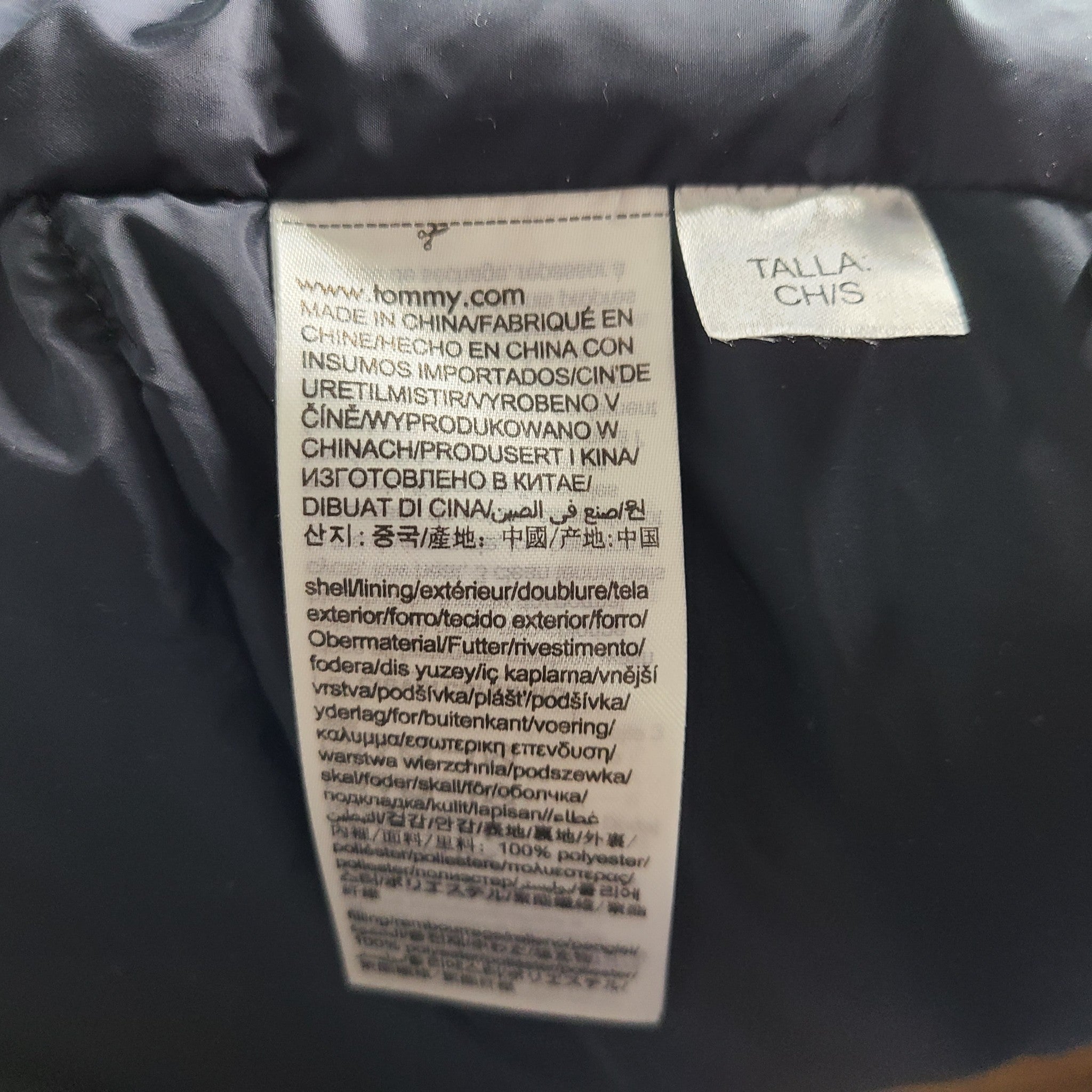 Tommy Hilfiger Men's Warm New York Monogram Print Puffer Jacket Coat Navy Blue S
