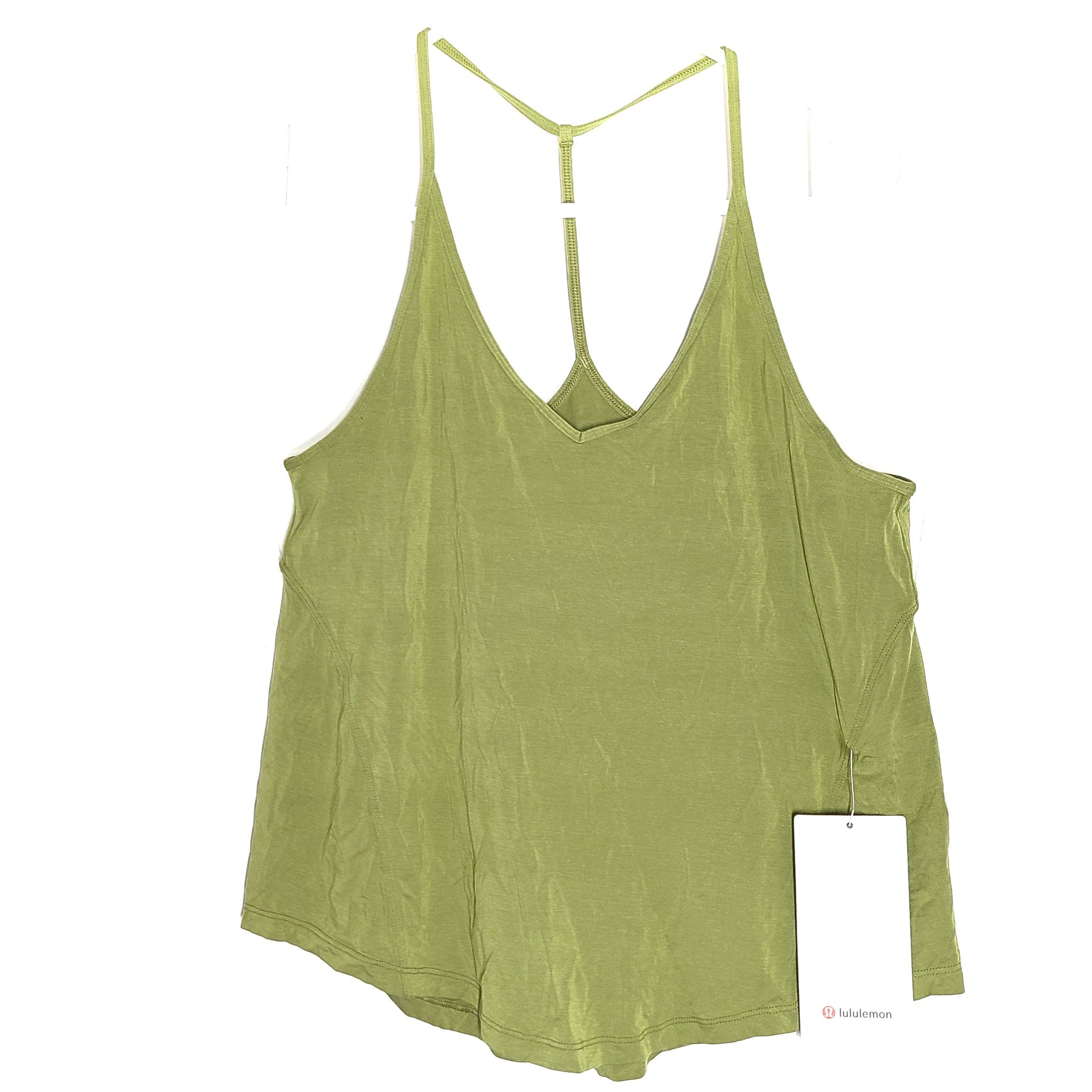 Lululemon Women's Modal-Silk Yoga Tank Top T-Back Bronze Green Sz 4