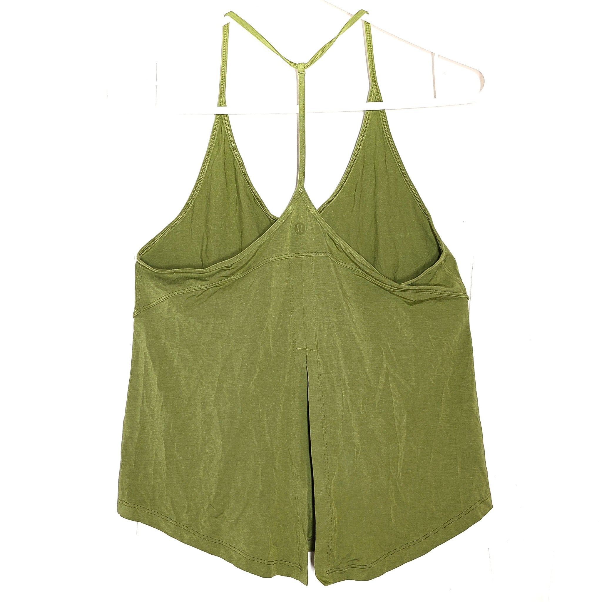 Lululemon Women's Modal-Silk Yoga Tank Top T-Back Bronze Green Sz 4