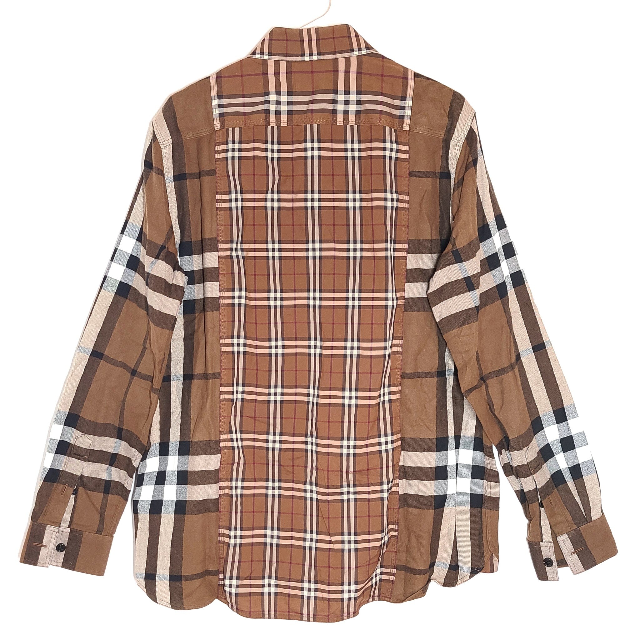 Burberry Men's Toft Check Shirt Tartan Poplin Flannel Brown Sz M RARE