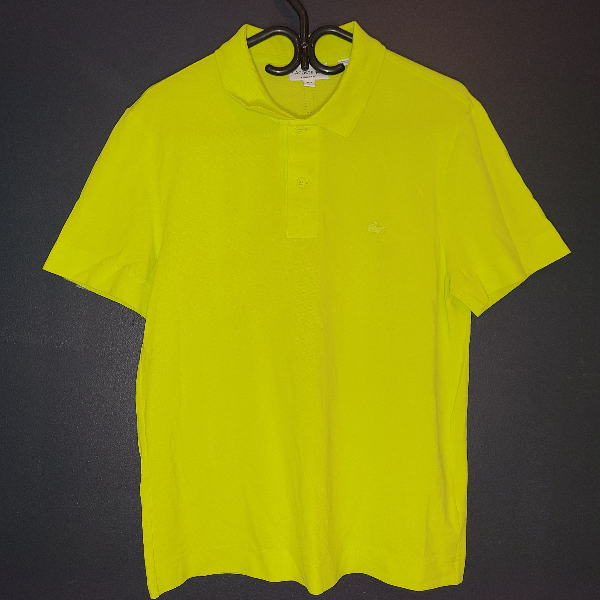 Lacoste Men's Ultralight Pique Movement Polo Shirt Cotton Neon Green M (4)
