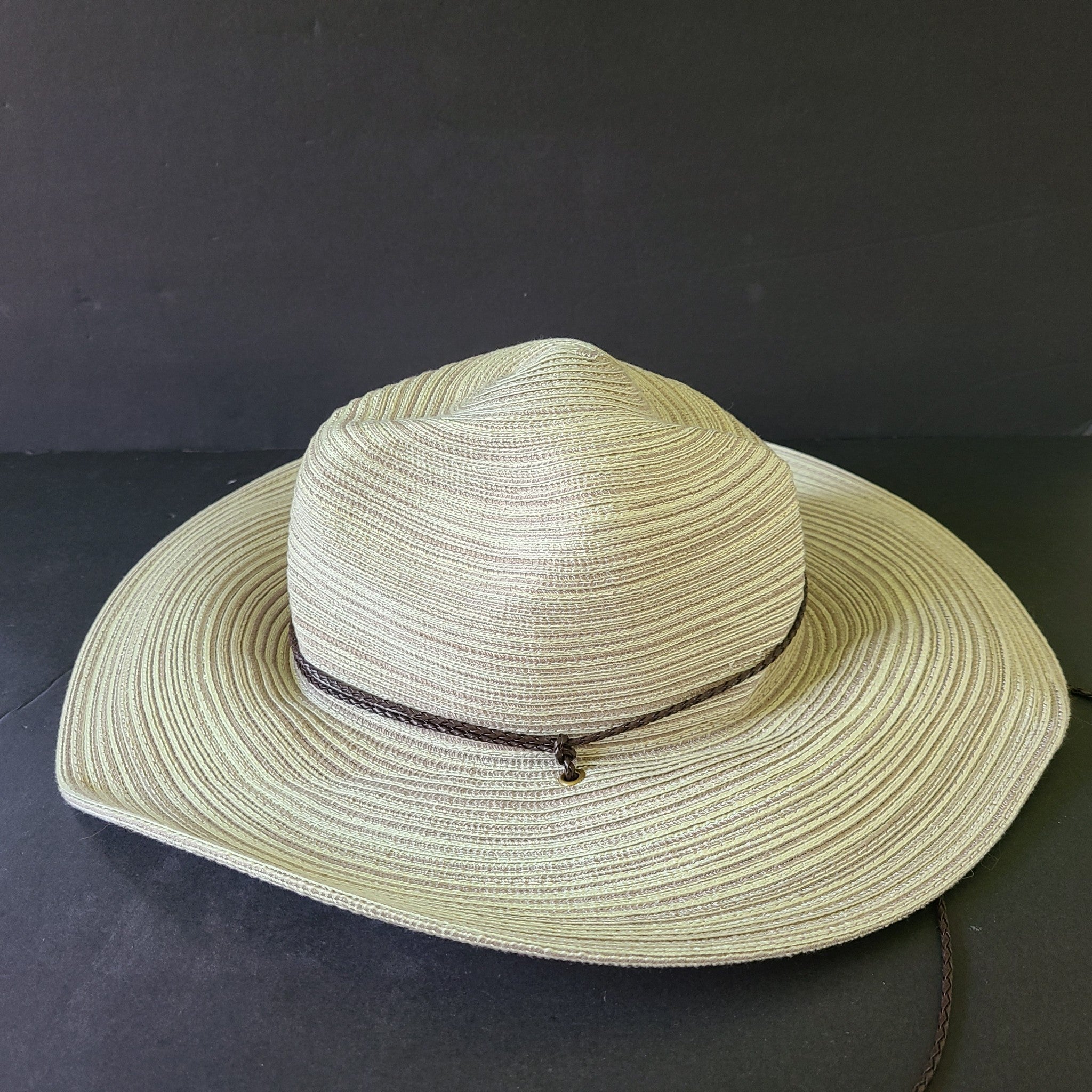 Scala Women's Luca Wide Brim Western Hat Safari with Chin Cord Beige
