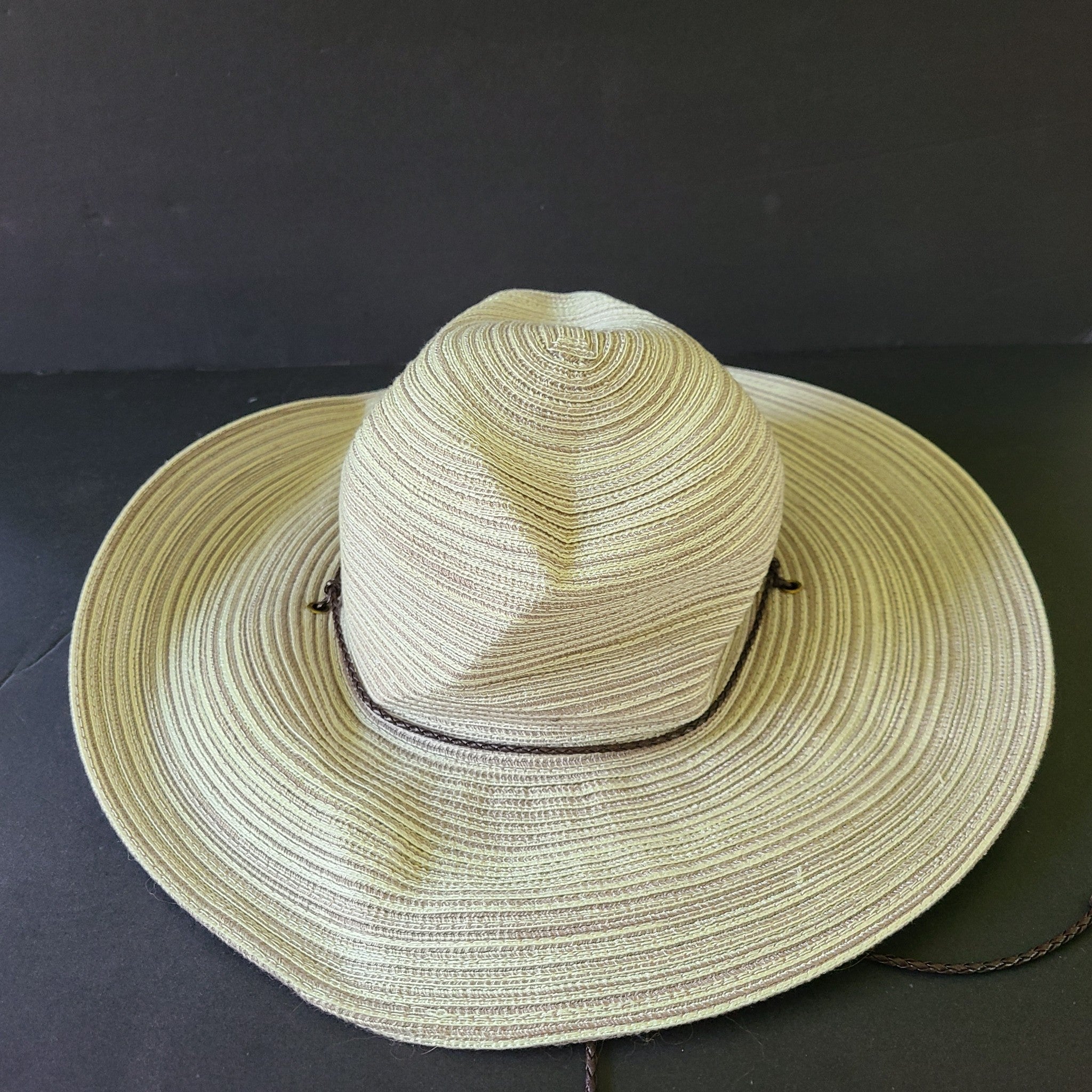 Scala Women's Luca Wide Brim Western Hat Safari with Chin Cord Beige