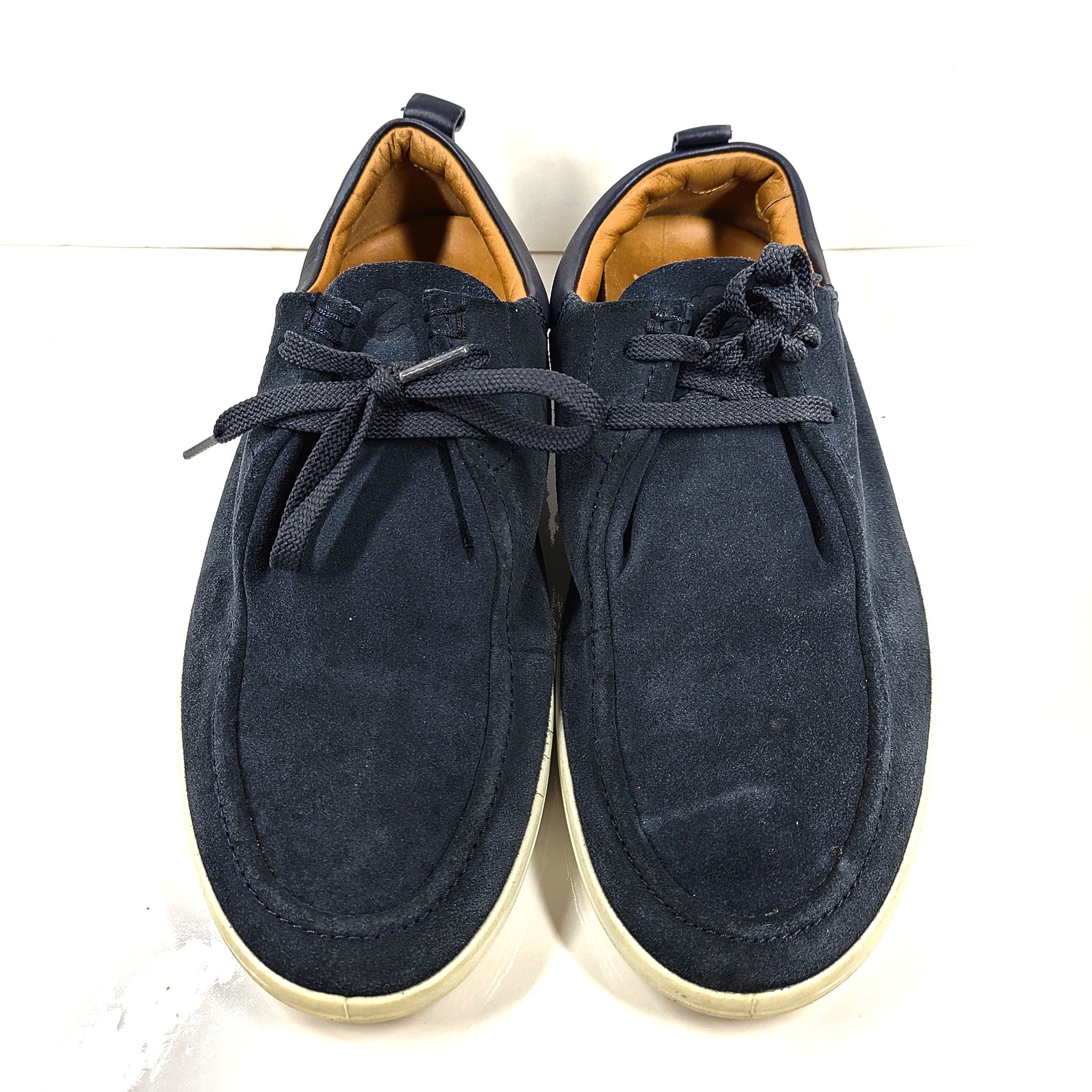 ECCO Men's Soft 7 Wallaby Loafers Low Chukka Sneakers Shoes Suede Navy Blue Sz 7