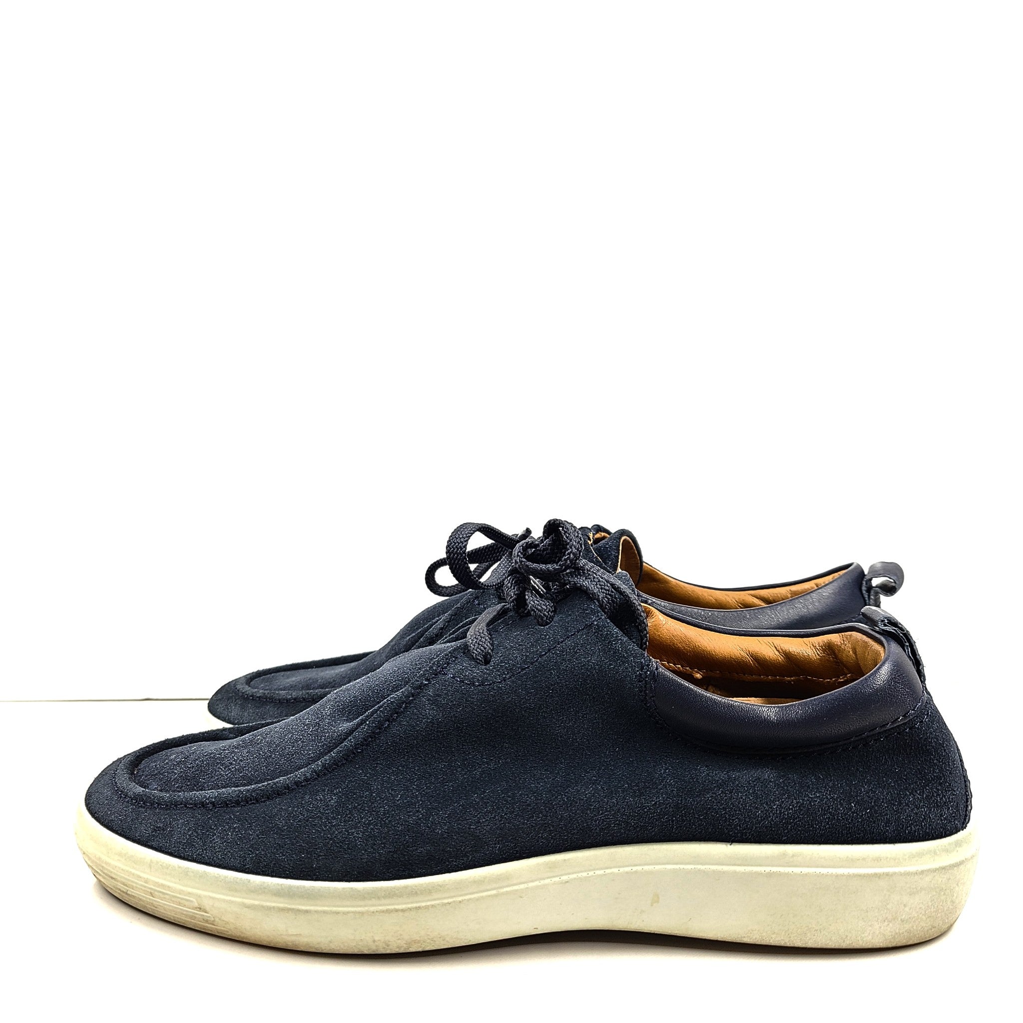 ECCO Men's Soft 7 Wallaby Loafers Low Chukka Sneakers Shoes Suede Navy Blue Sz 7