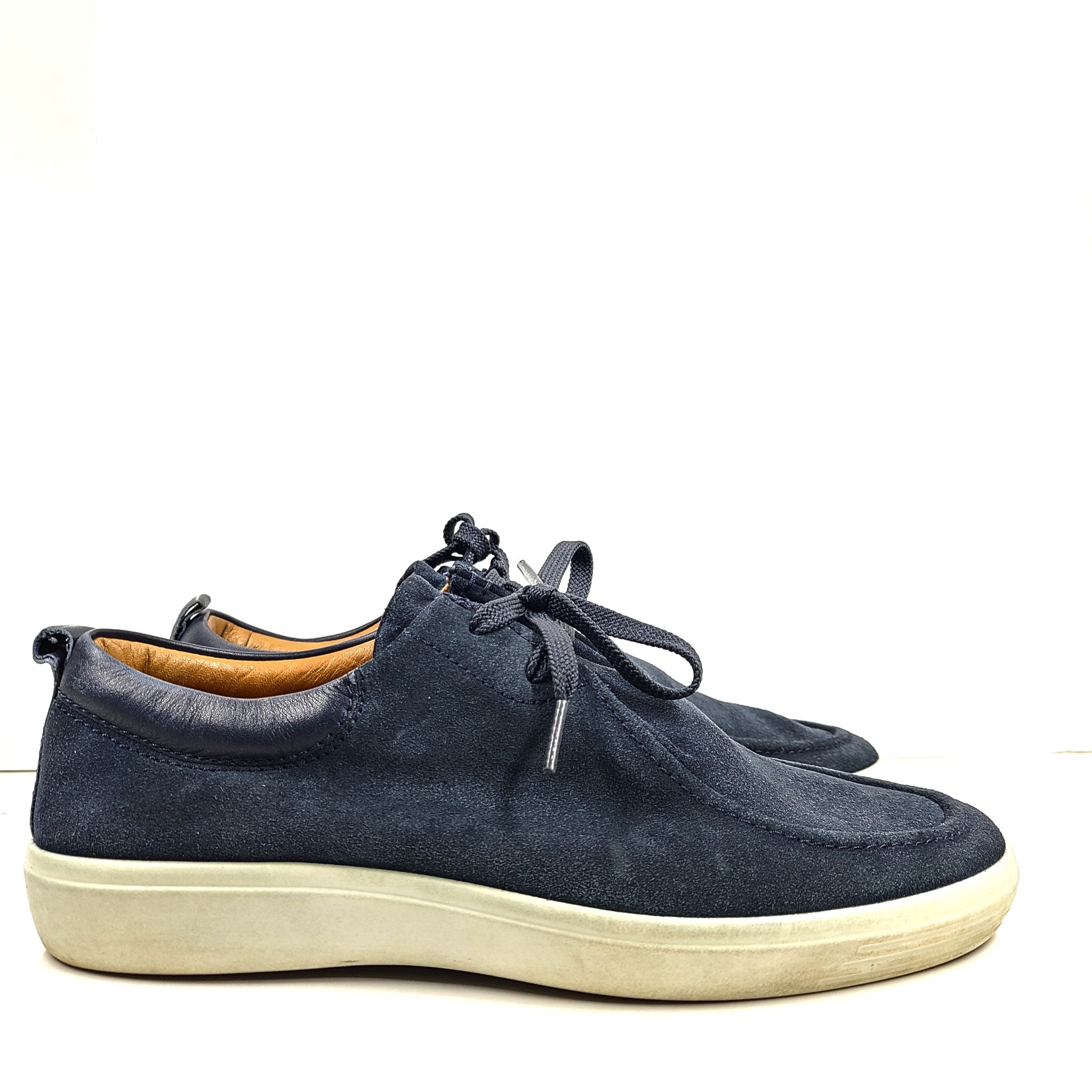 ECCO Men's Soft 7 Wallaby Loafers Low Chukka Sneakers Shoes Suede Navy Blue Sz 7
