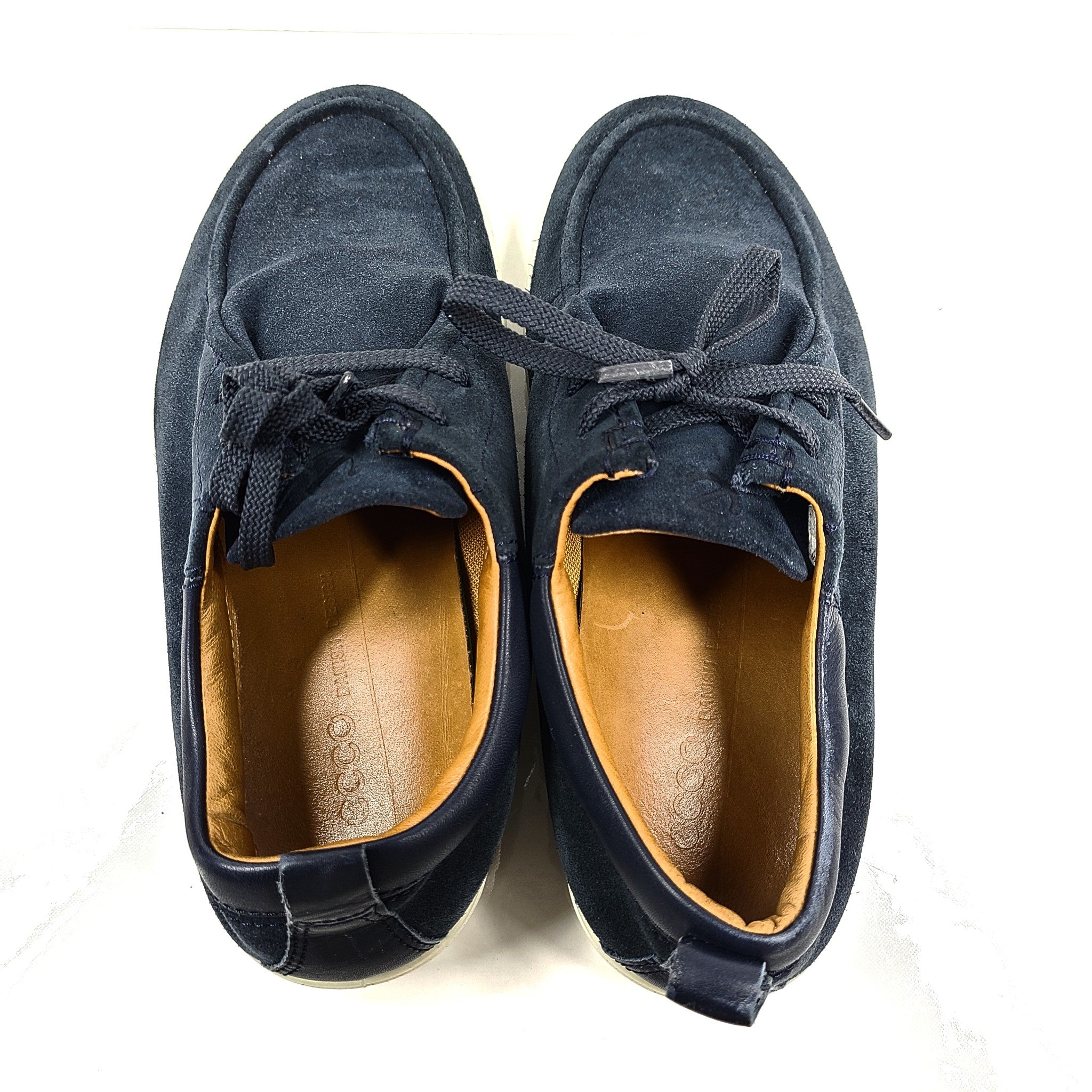 ECCO Men's Soft 7 Wallaby Loafers Low Chukka Sneakers Shoes Suede Navy Blue Sz 7