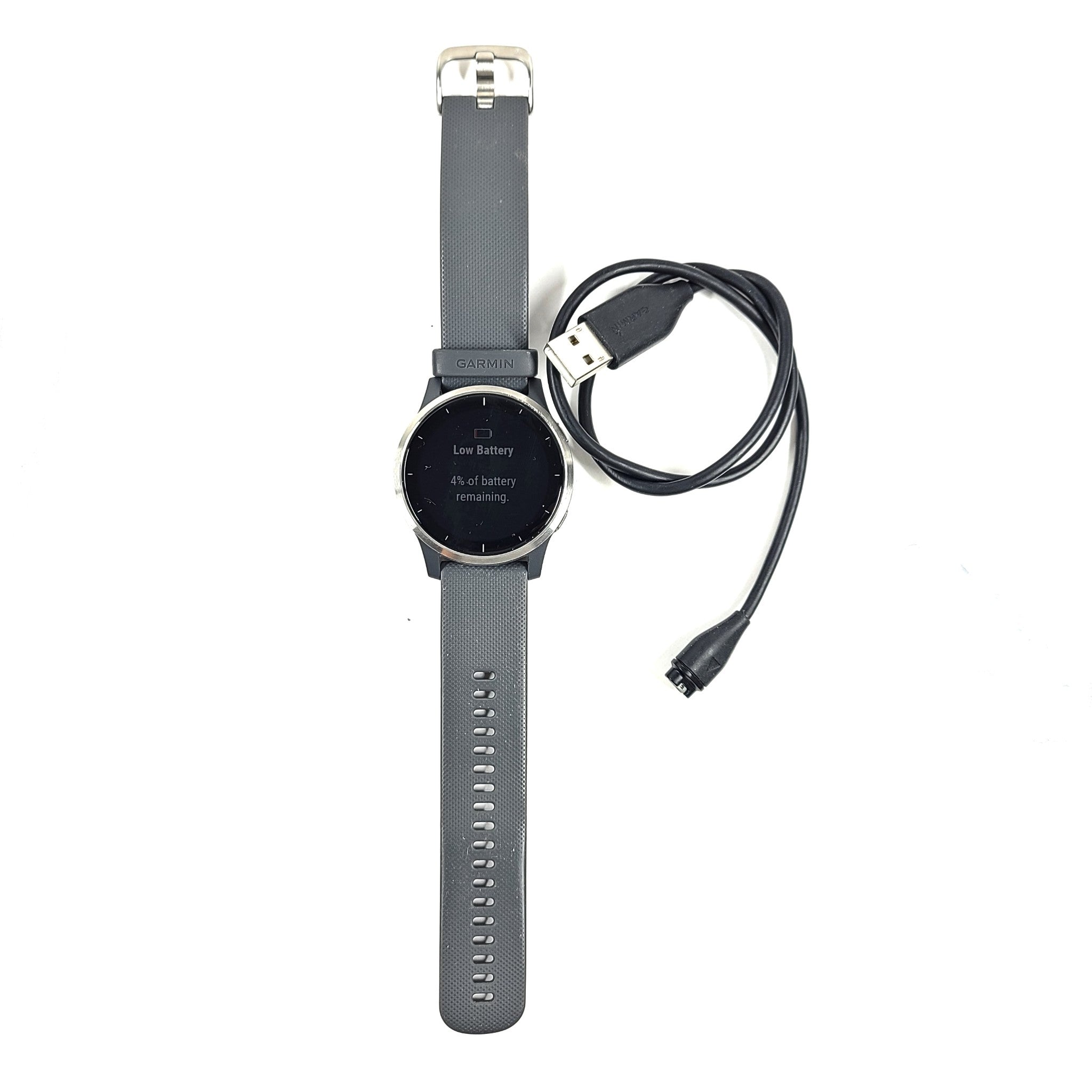 Garmin Vivoactive 4 Men's Watch GPS Smartwatch Sport Black Gray Rubber 45mm