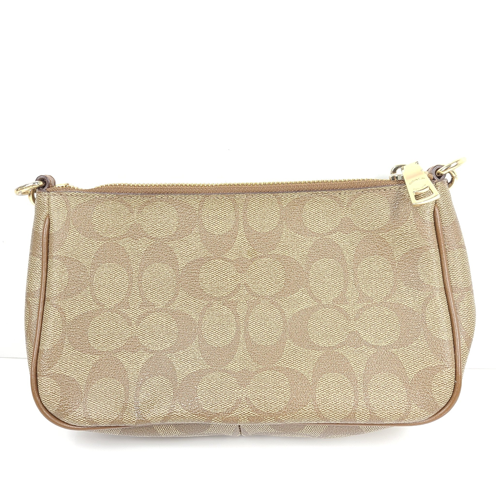 Coach Women's Nolita 19 In Signature Canvas Wristlet Handbag Light Brown CS442