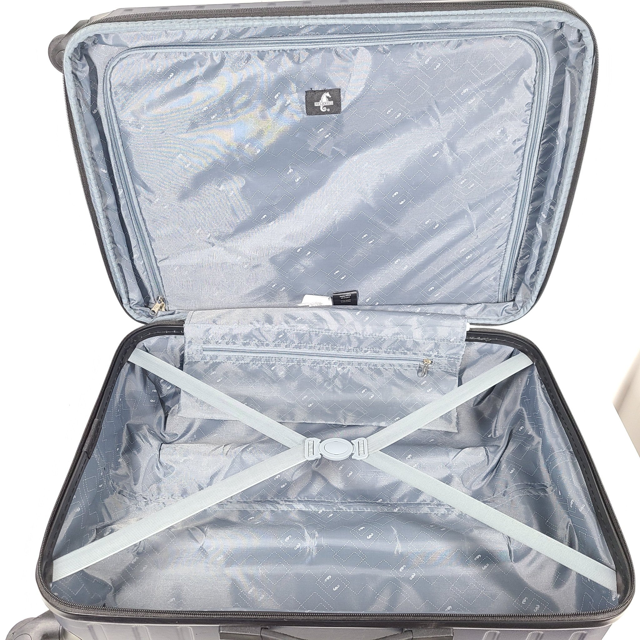 Atlantic 25" Spinner Expandable Check In Luggage Hardcase Navy Blue