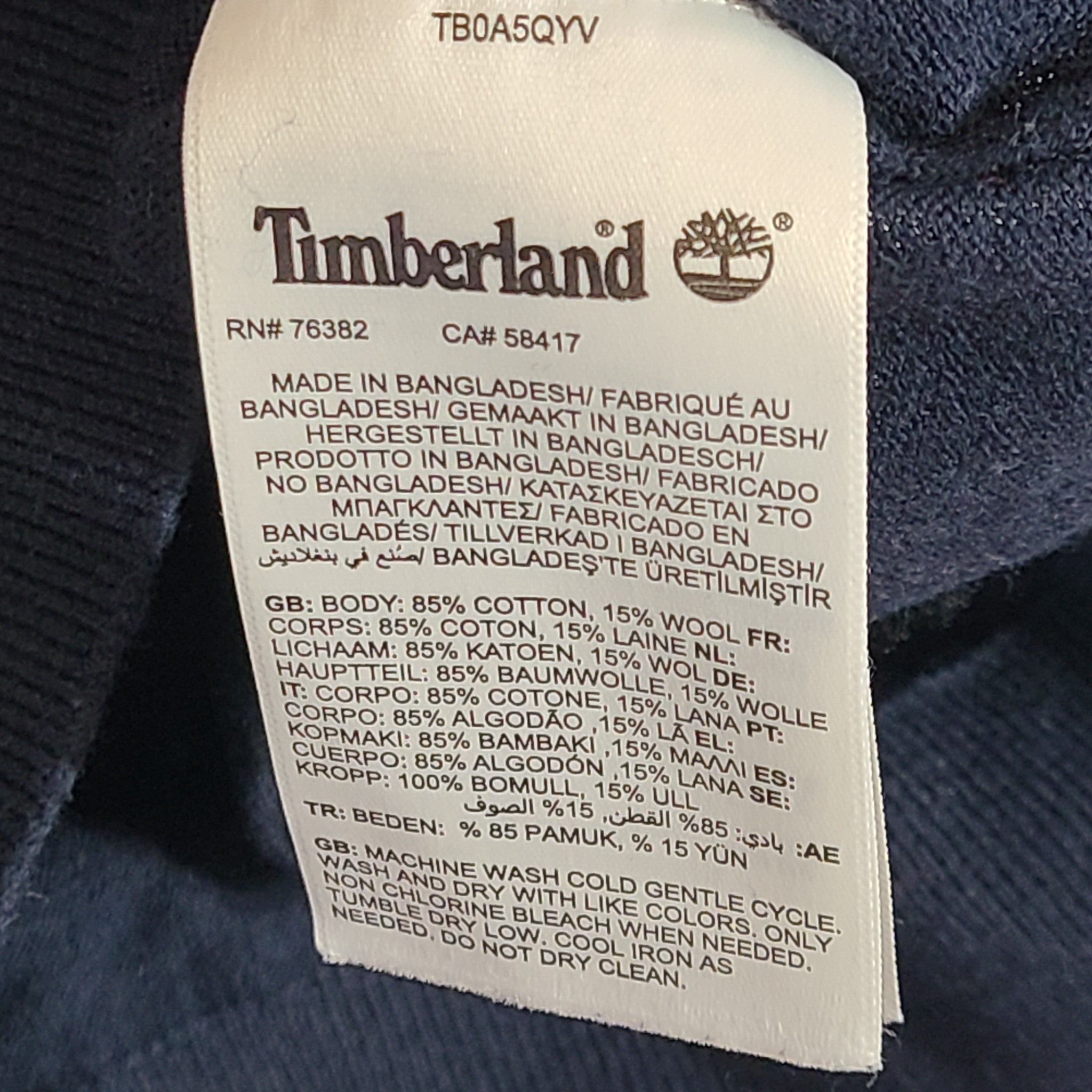 Timberland Men's "William" Pullover Sweater Knit Navy Blue Sz 2XL
