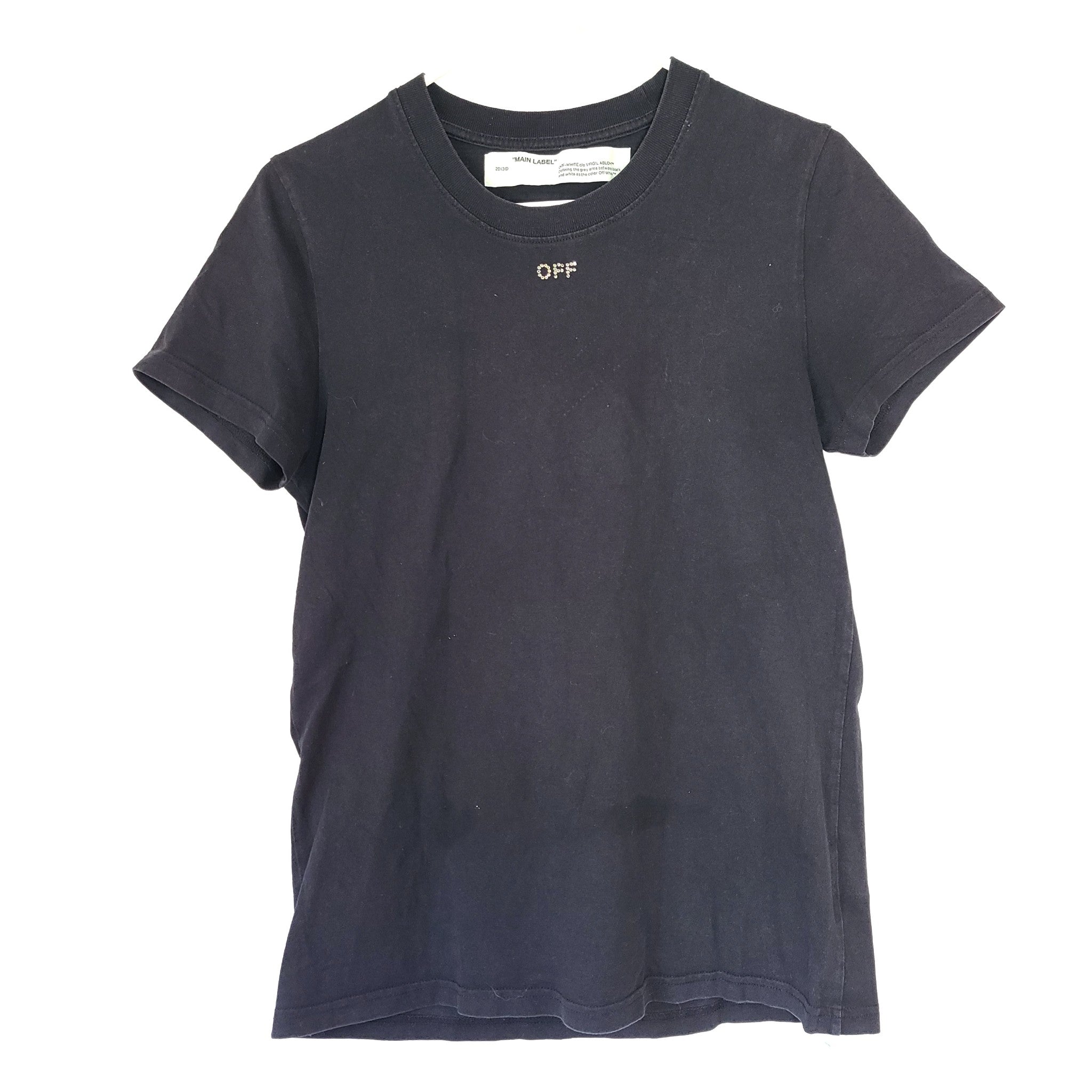 Off-White c/o Virgil Abloh Women's Rhinestone Arrow Logo T-Shirt Black Sz XS