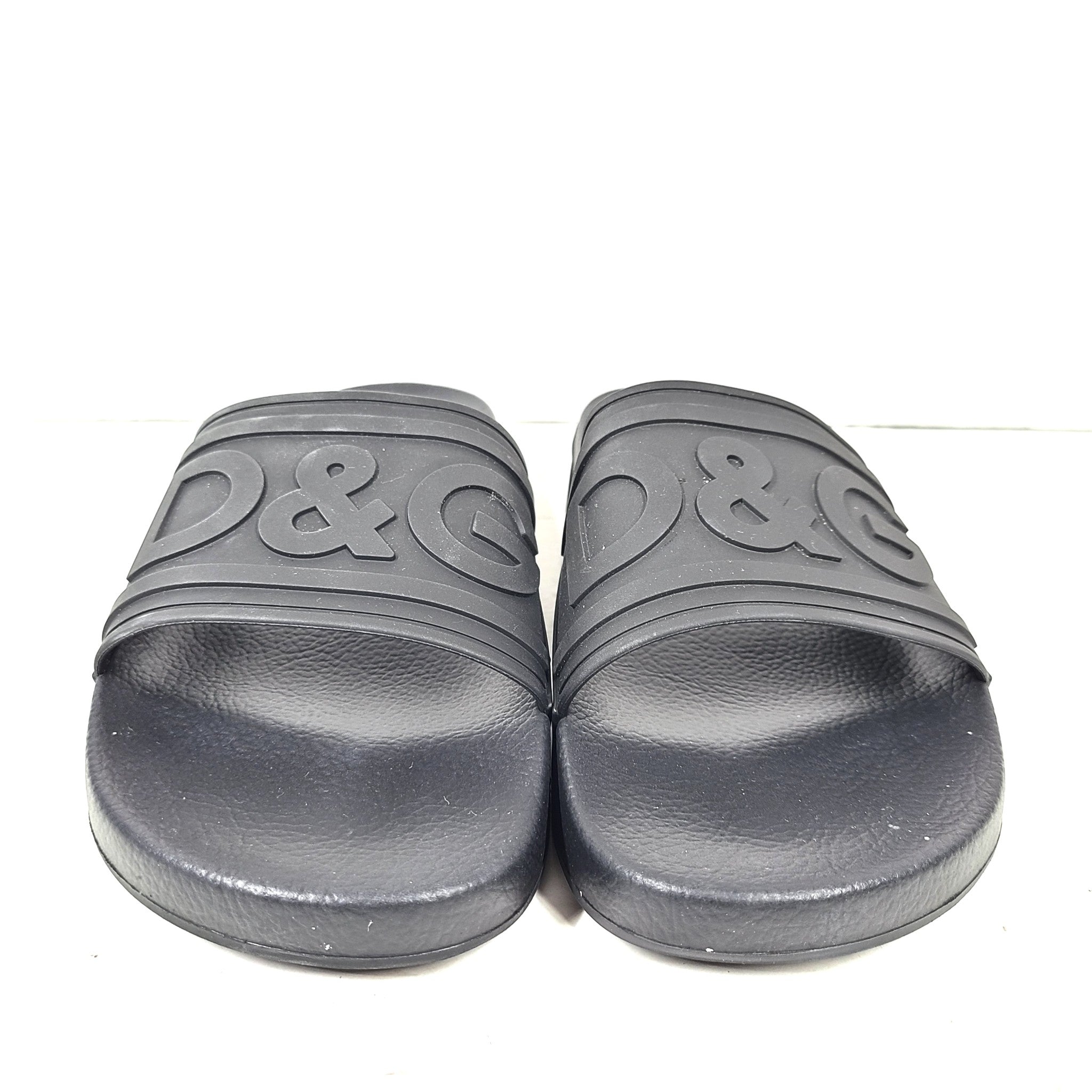 Dolce & Gabbana D&G Women's Logo Slides Pool Sandals Black Sz US 11 (EU 41)