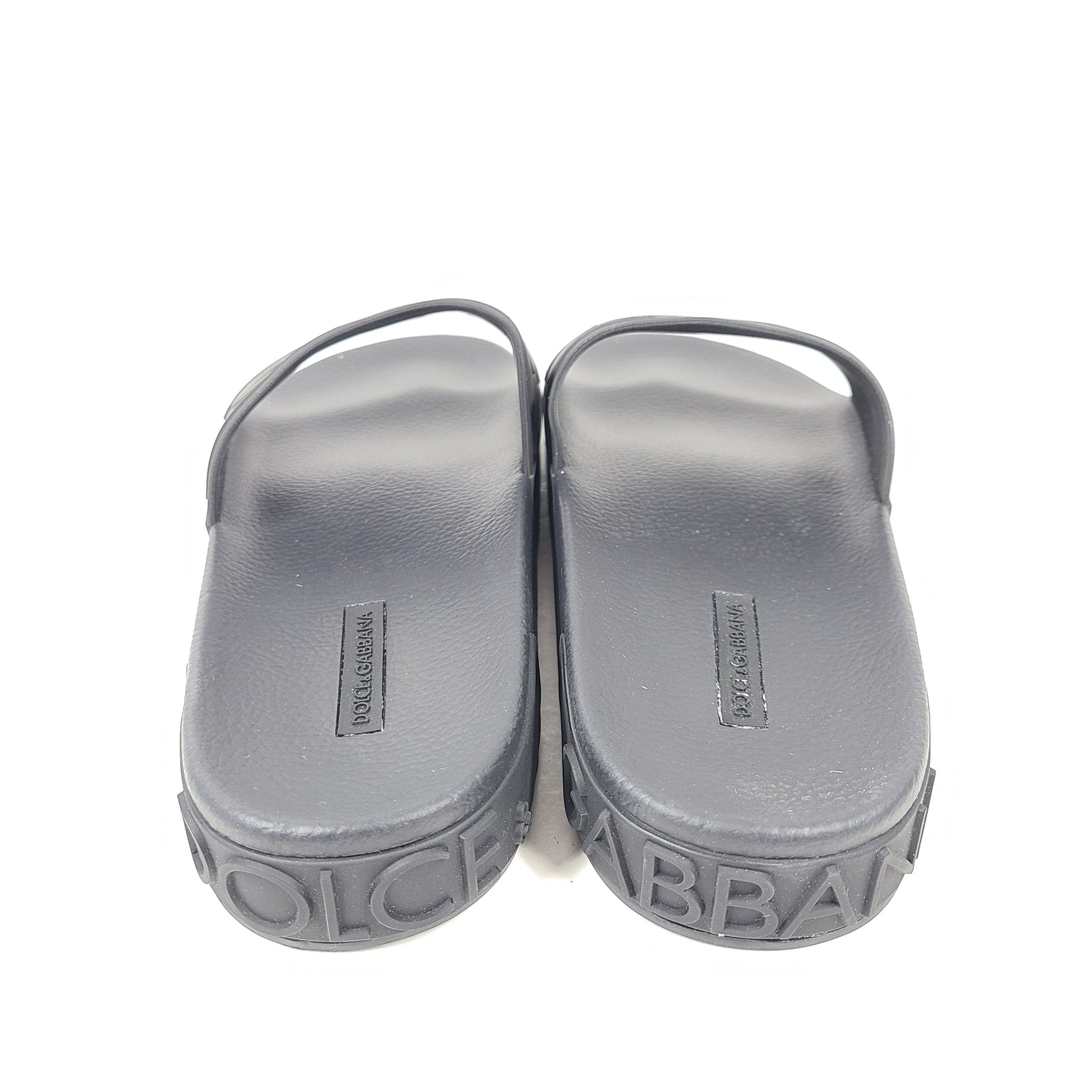 Dolce & Gabbana D&G Women's Logo Slides Pool Sandals Black Sz US 11 (EU 41)
