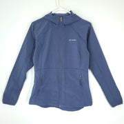 Columbia Women's Softshell Hooded Jacket Lightweight Zipped Pockets Blue Size S