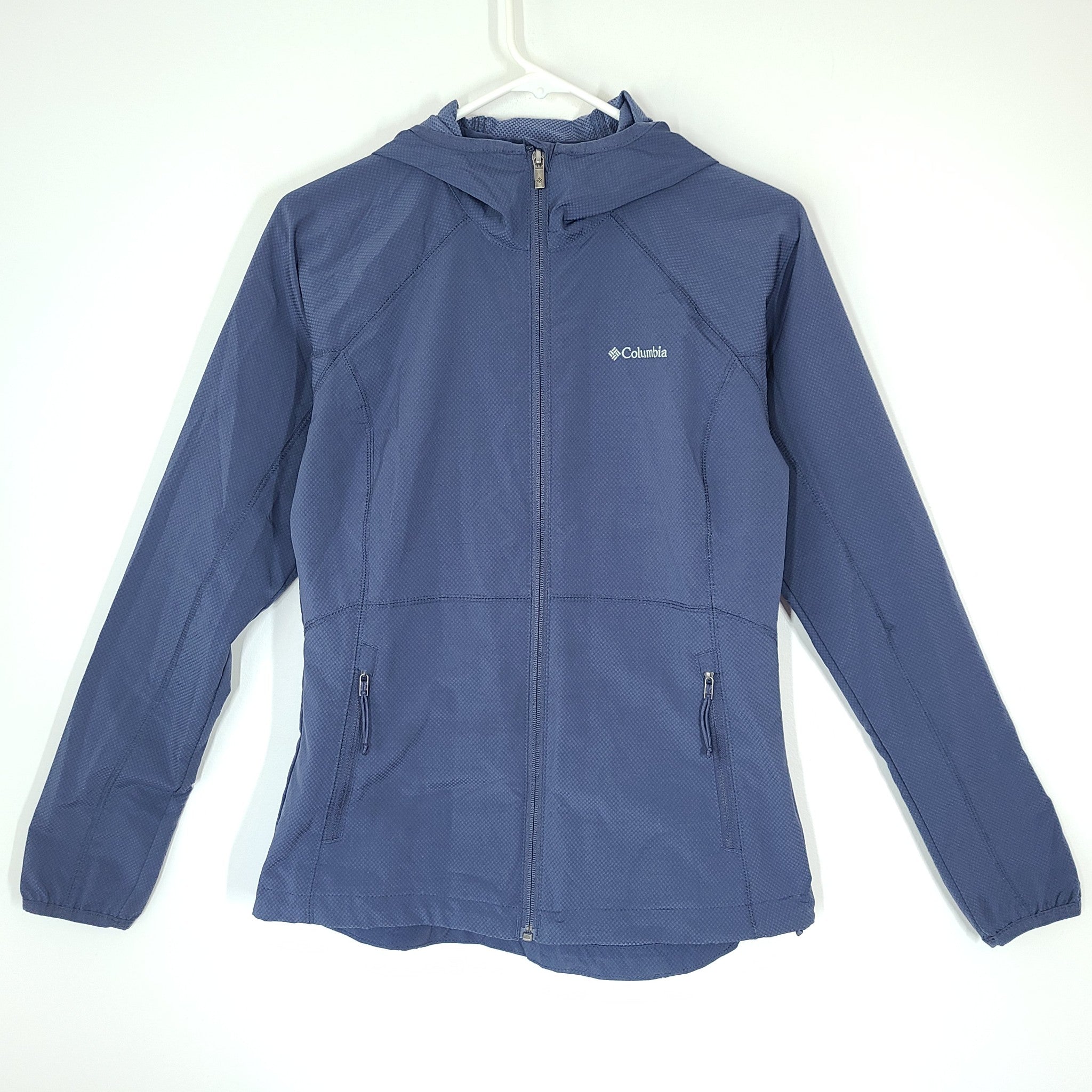 Columbia Women's Softshell Hooded Jacket Lightweight Zipped Pockets Blue Size S