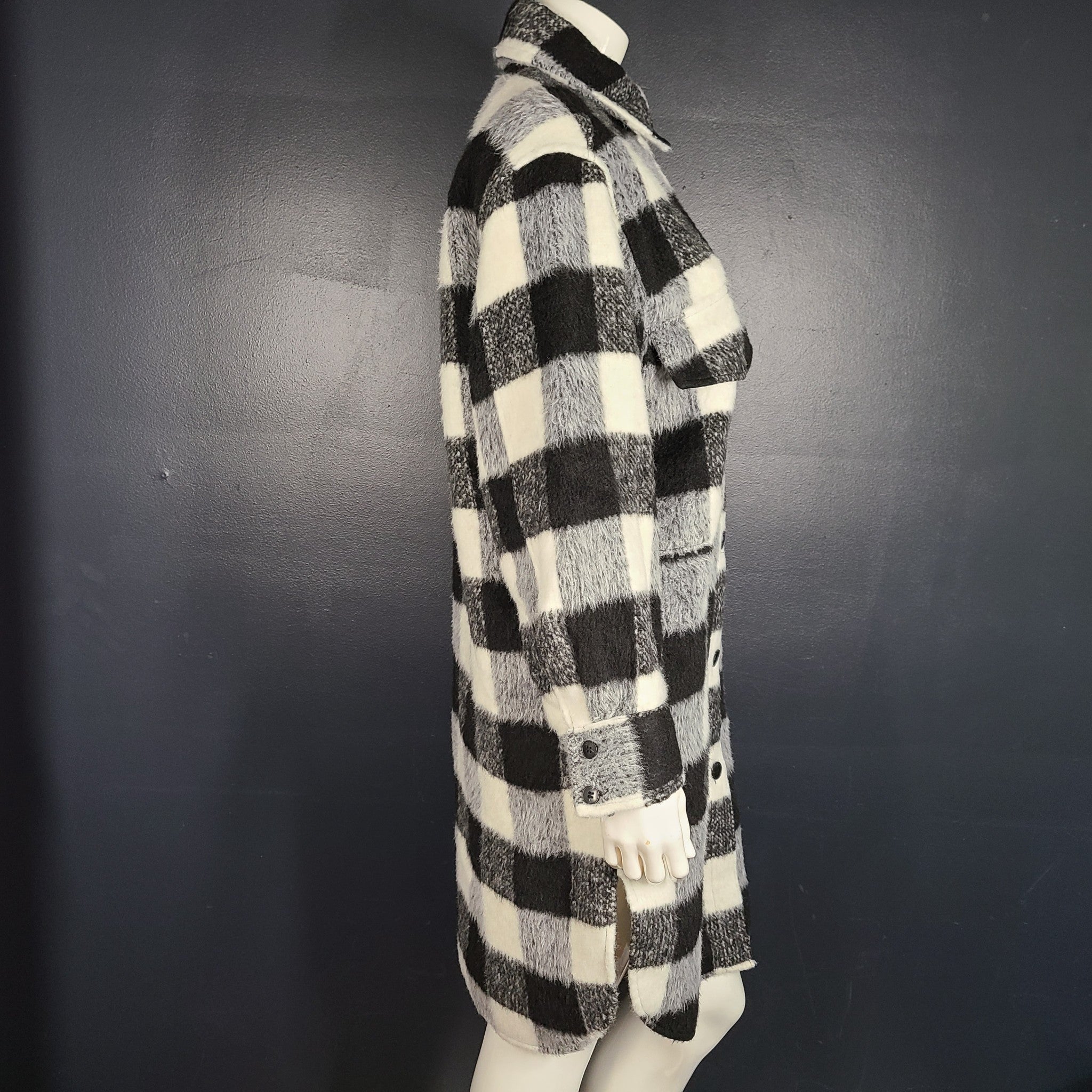 H&M Women's Long Oversized Shacket Knee Length Shirt Jacket 1091150 Size XS