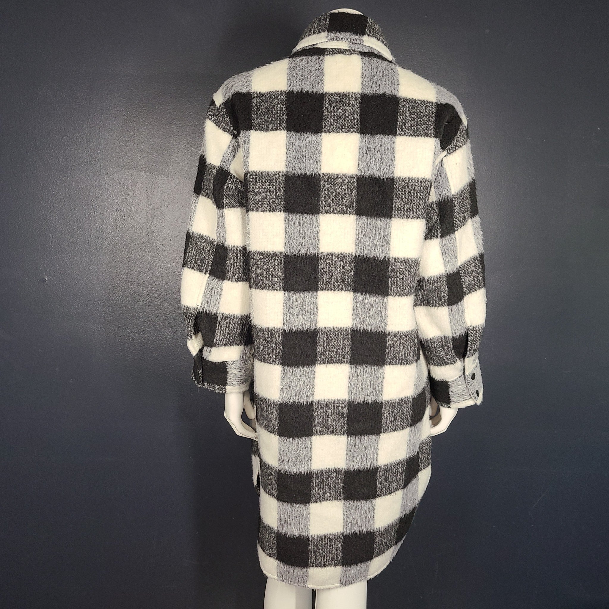 H&M Women's Long Oversized Shacket Knee Length Shirt Jacket 1091150 Size XS