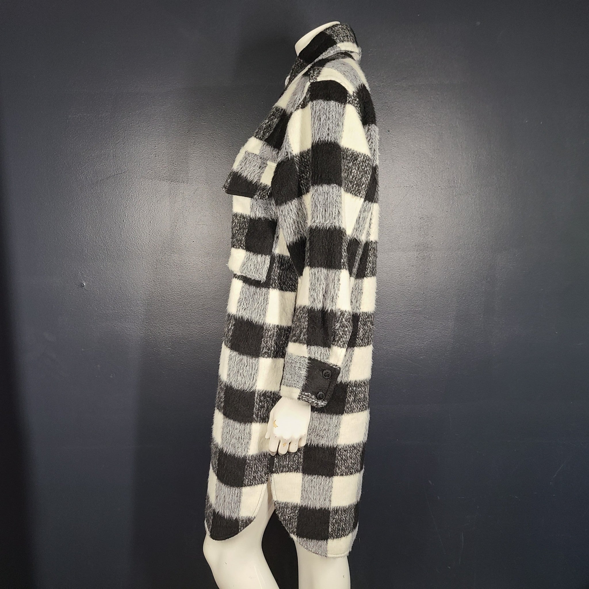 H&M Women's Long Oversized Shacket Knee Length Shirt Jacket 1091150 Size XS