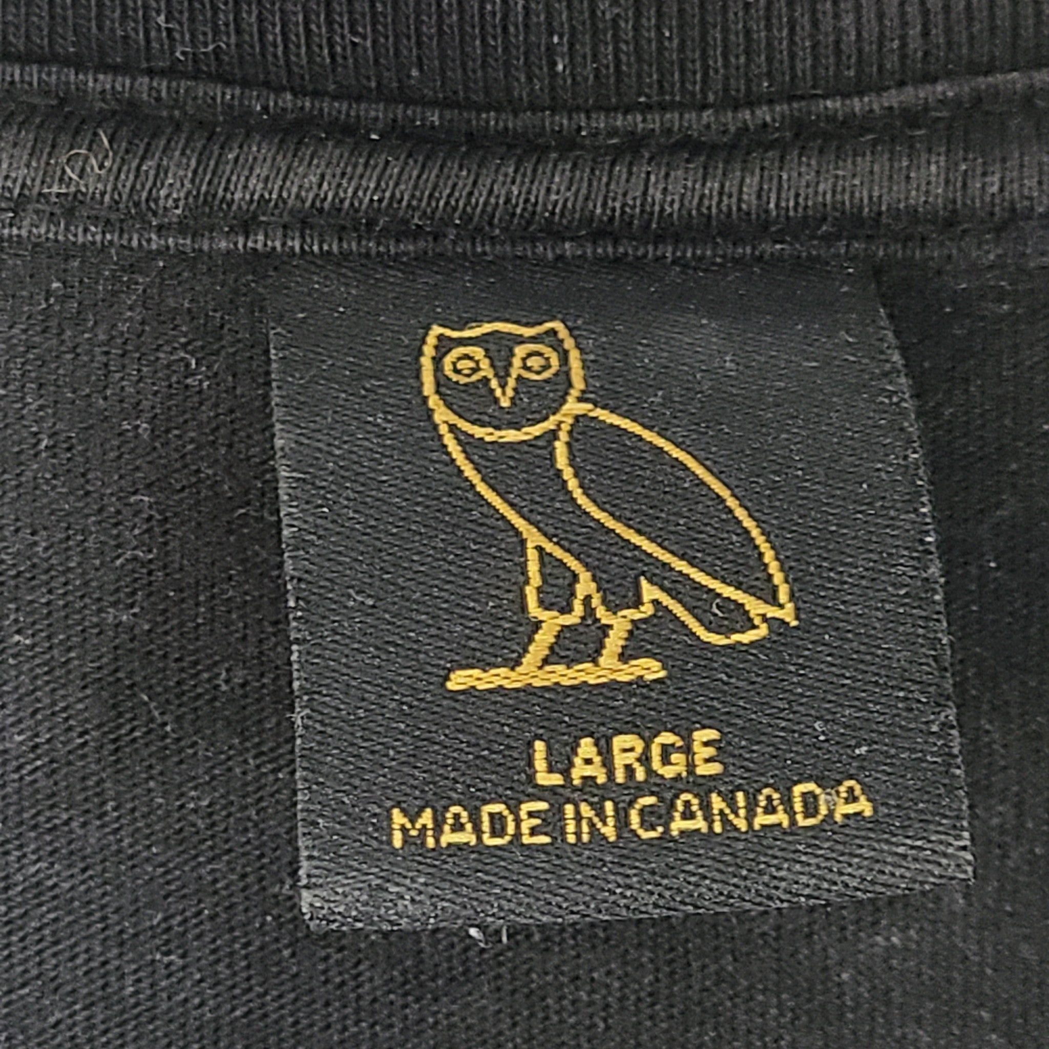 OVO Octobers Very Own Men's Chrome Owl T-Shirt Classic Fit Black Size L
