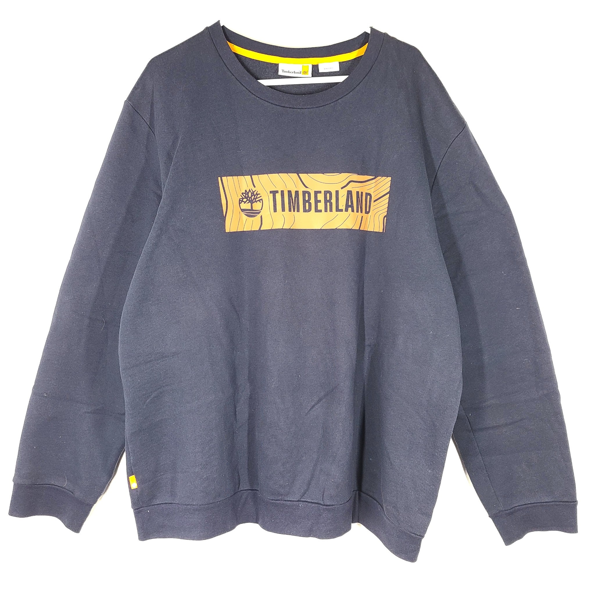 Timberland Men's Crewneck Sweater Navy Blue and Orange TB0A5R1E Sz 2XL