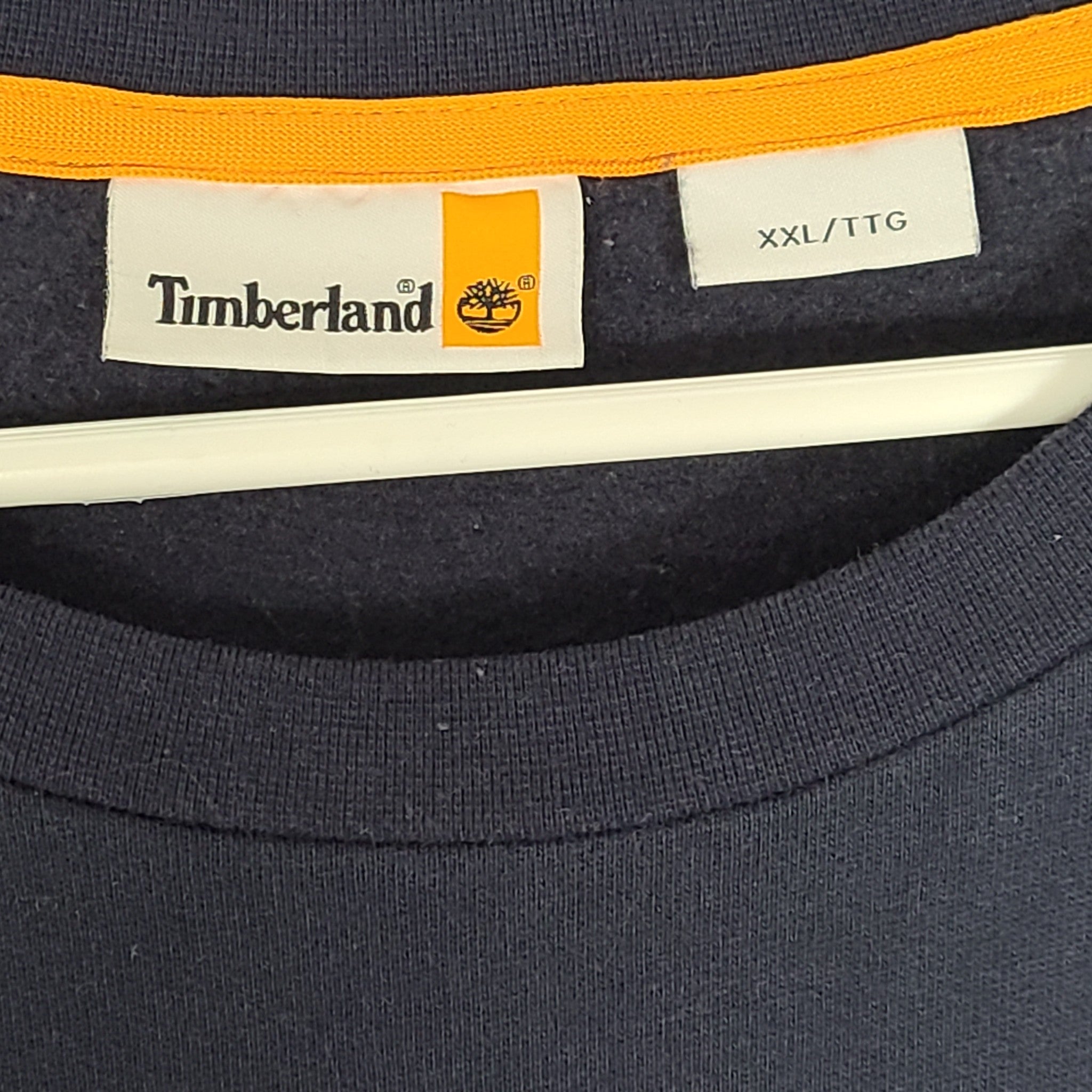 Timberland Men's Crewneck Sweater Navy Blue and Orange TB0A5R1E Sz 2XL