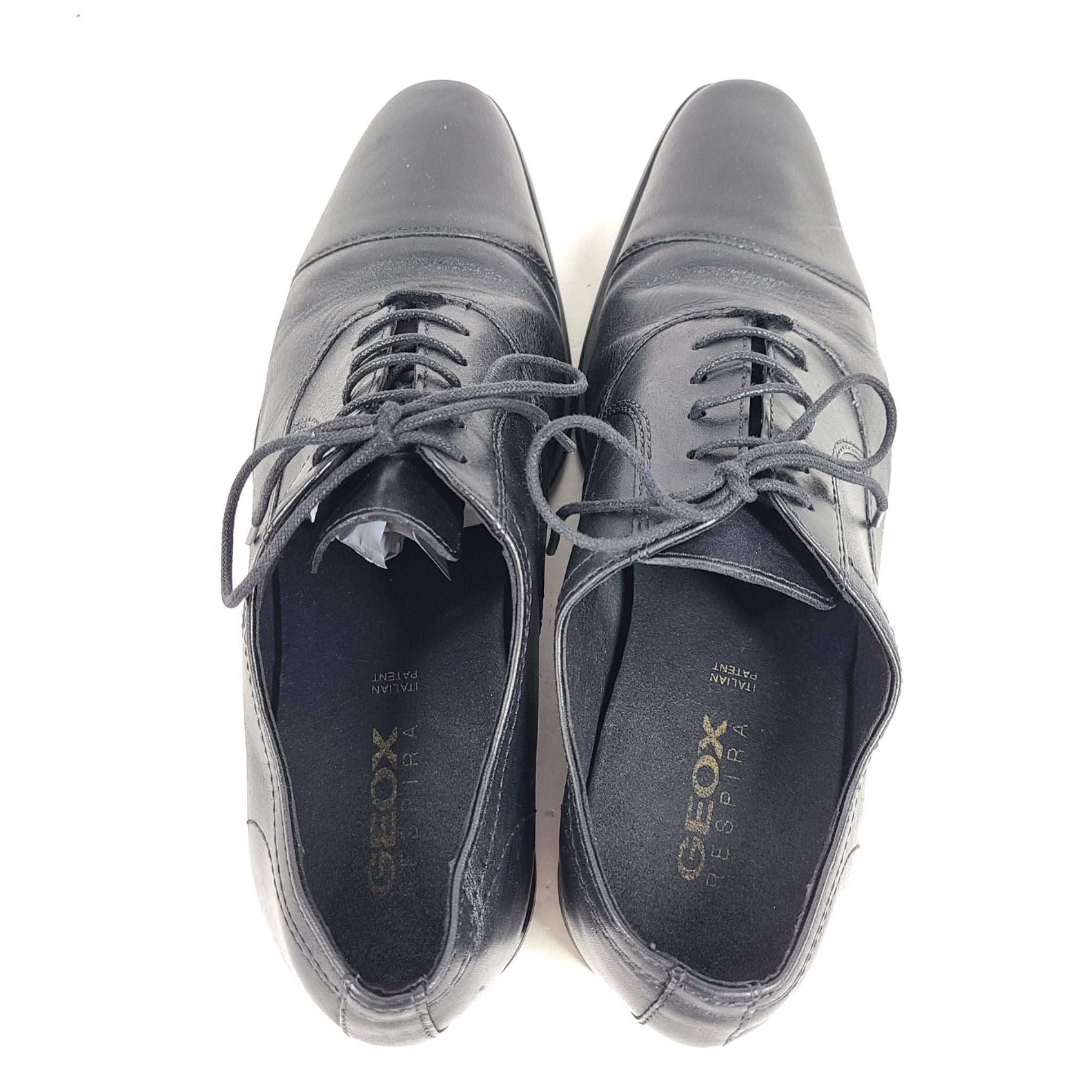 Geox Respira Men's Dress Shoes U0299C Leather Oxford Shoes Black Sz 6