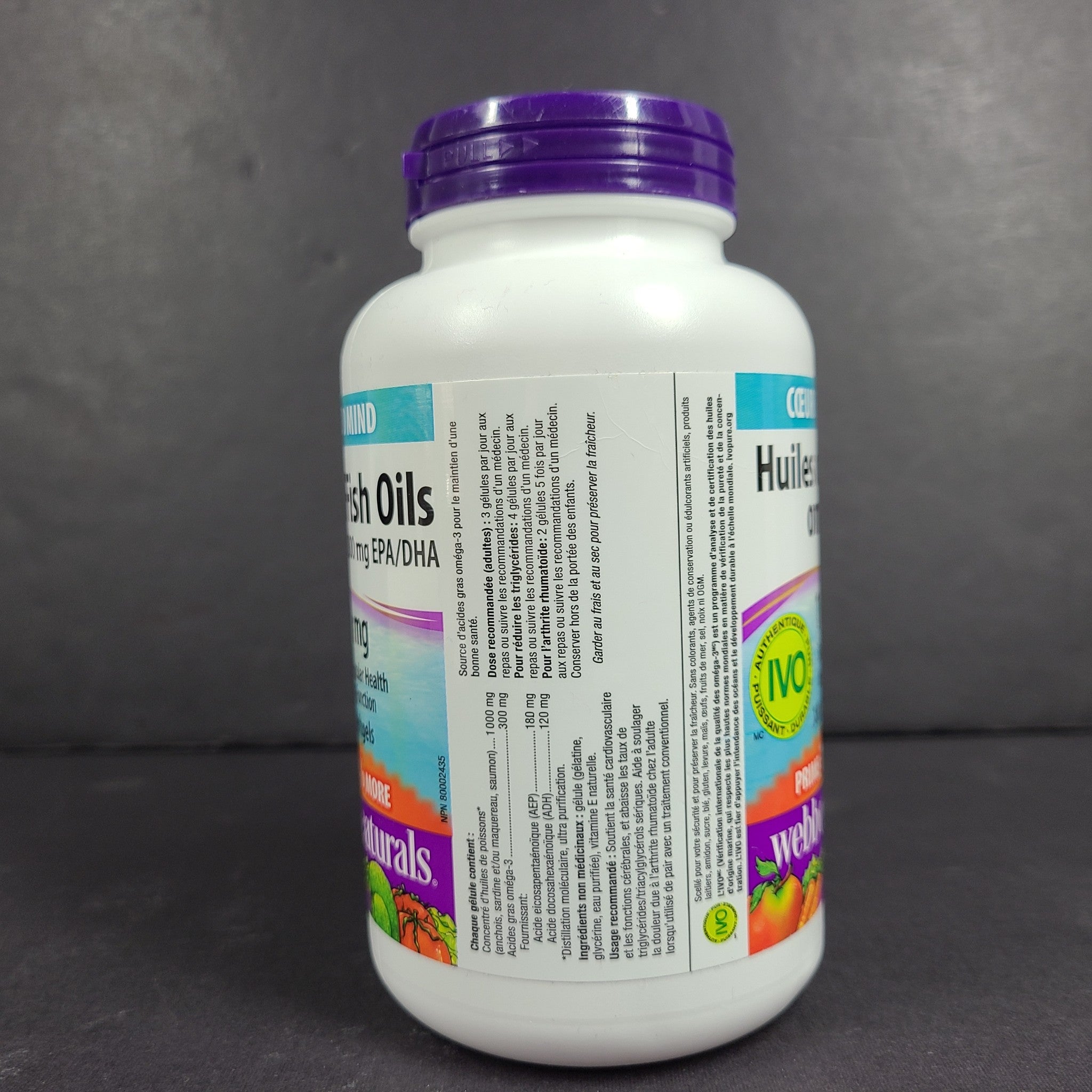 210 Ct Webber Naturals Omega-3 Fish Oils 1000mg 300 EPA/DHA Heart & Mind 03/27