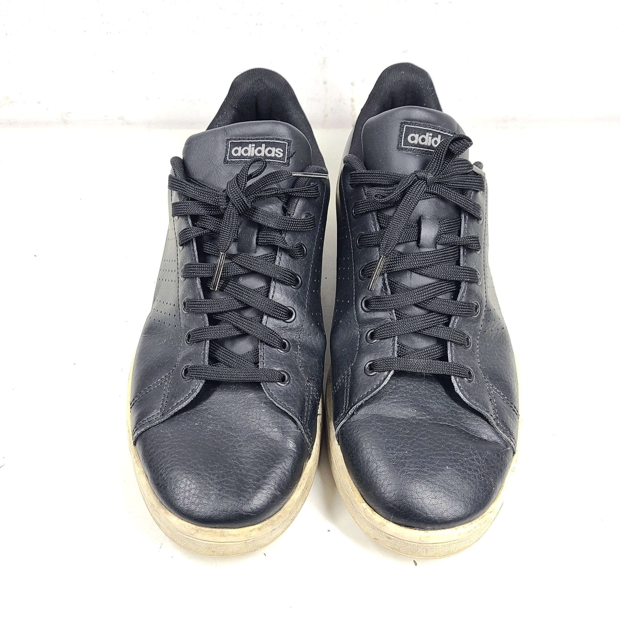 Adidas Men's Advantage Shoes Sneakers F36431 Leather Comfort Black Sz 12
