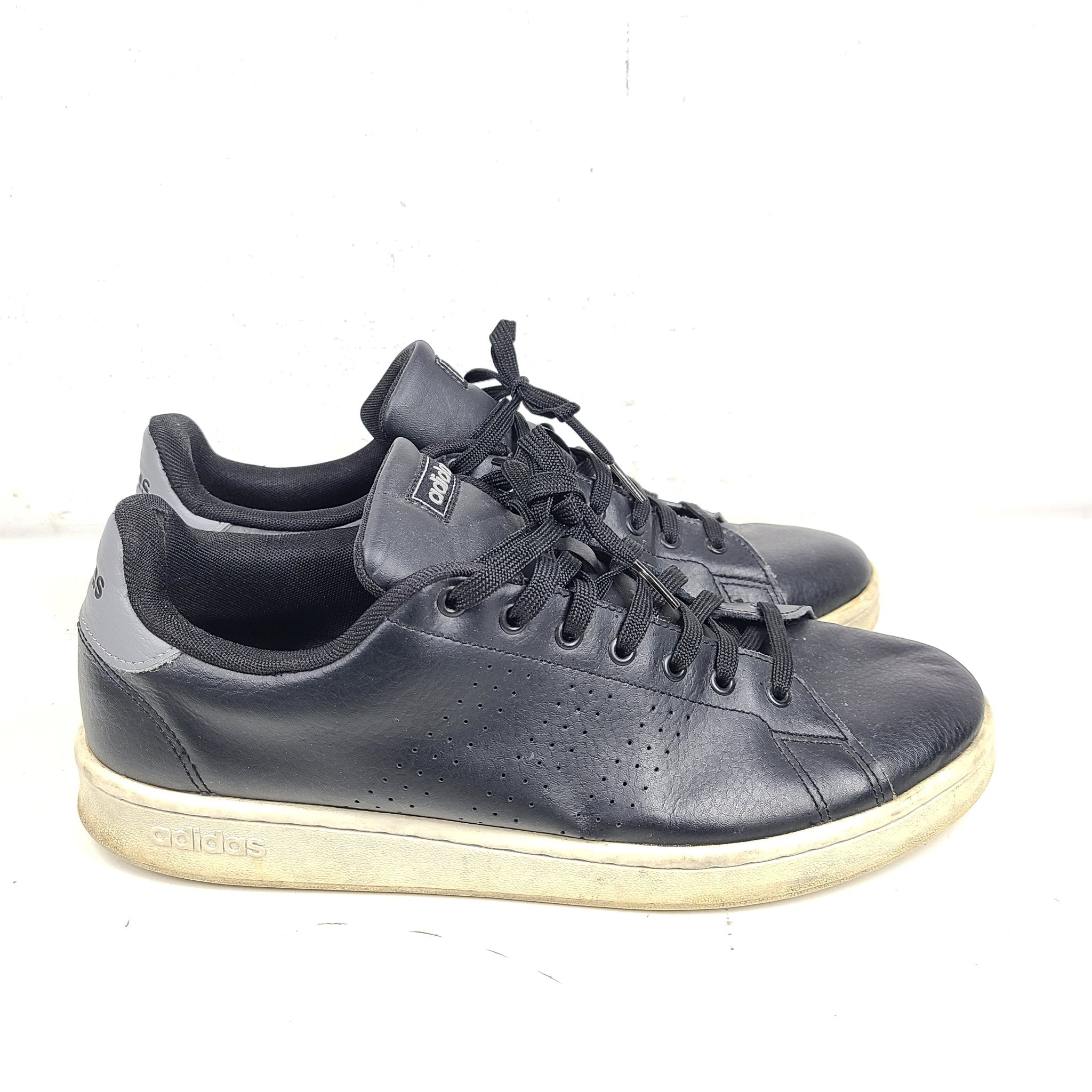 Adidas Men's Advantage Shoes Sneakers F36431 Leather Comfort Black Sz 12