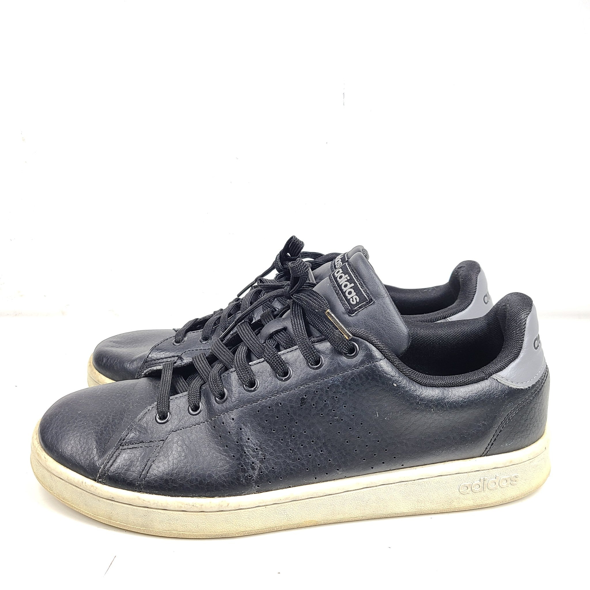 Adidas Men's Advantage Shoes Sneakers F36431 Leather Comfort Black Sz 12