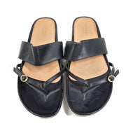 Cole Haan Women's Milani Thong Sandal Leather Thong Strap Sandals Black Sz 9.5