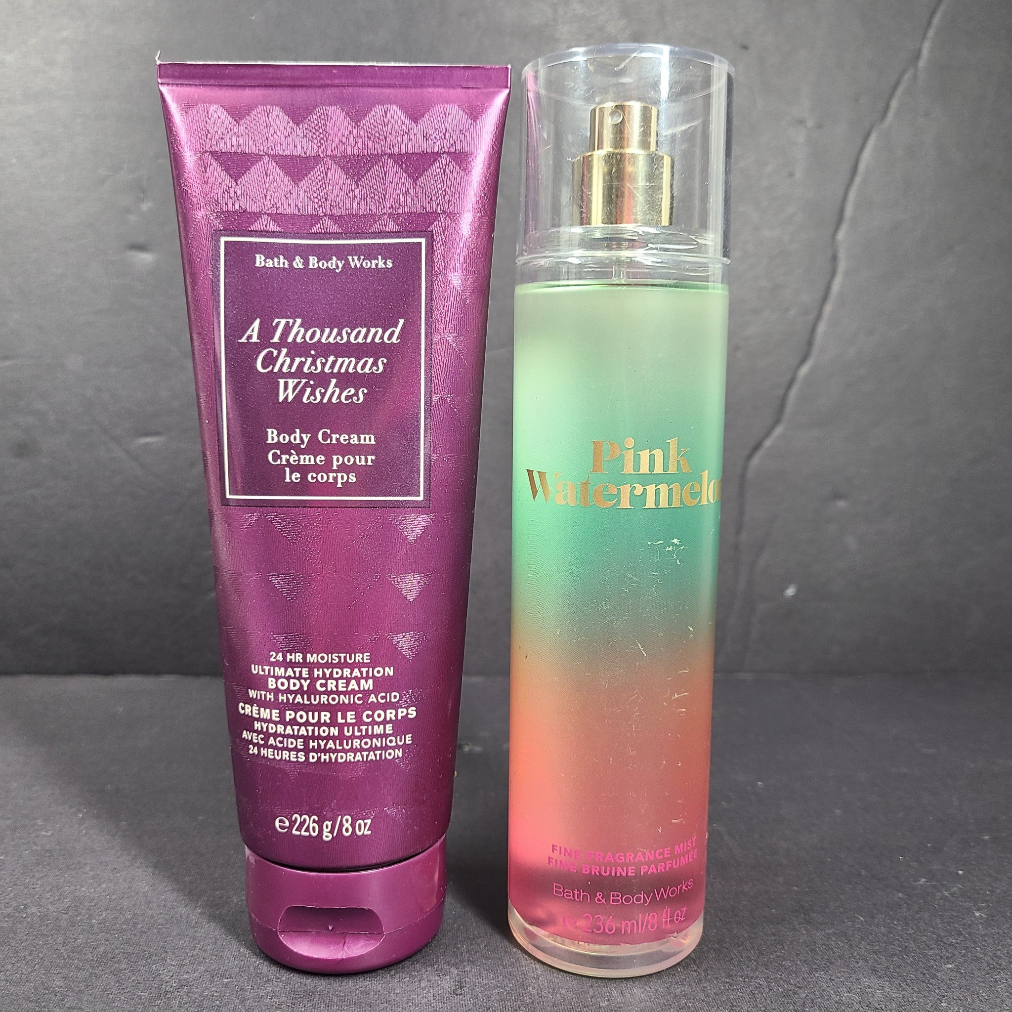 2 Pc Bath & Body Works A Thousand Christmas Wishes Body Cream & Fragrance Mist
