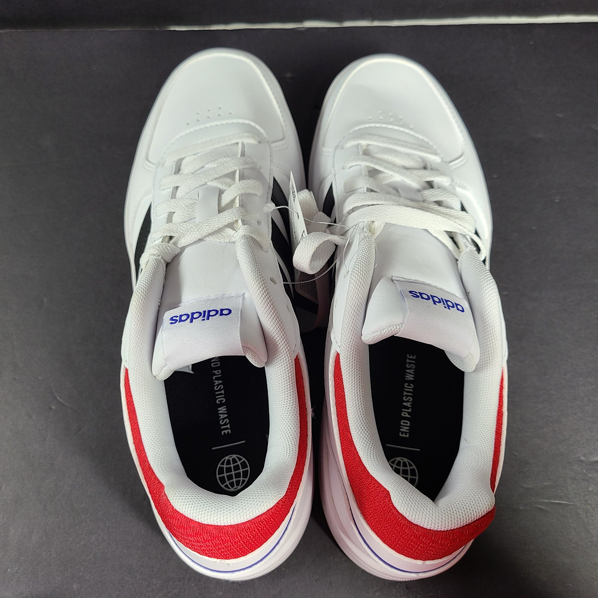 Adidas Men's Courtbeat Shoes Sneakers Leather HQ1762 White Red Black Sz 10