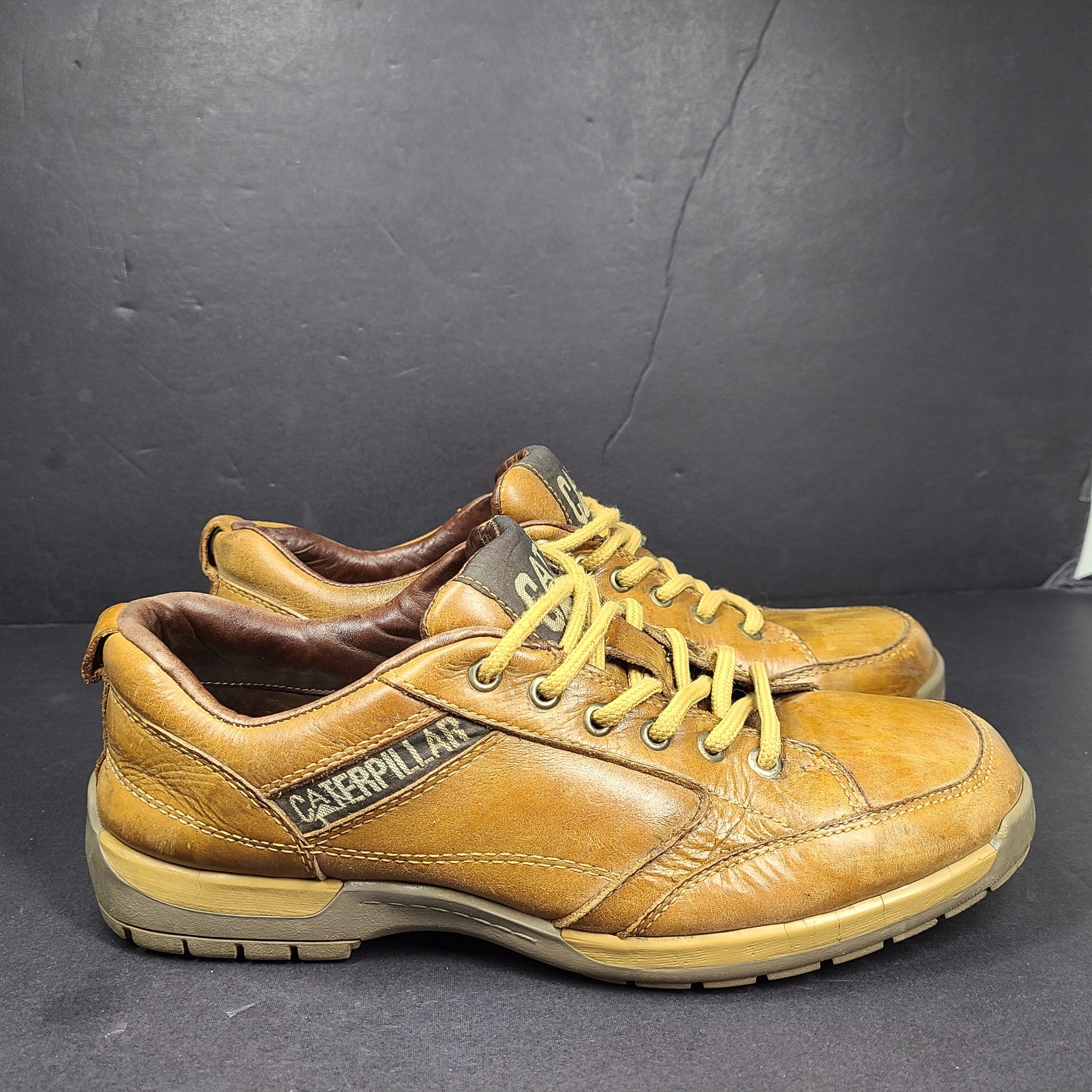 CAT Caterpillar Men's Leather Casual Shoes Brown Sz 9