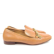 Tory Burch Women's Benton Loafers Charm Leather Tan Brown Shoes 75957 8M