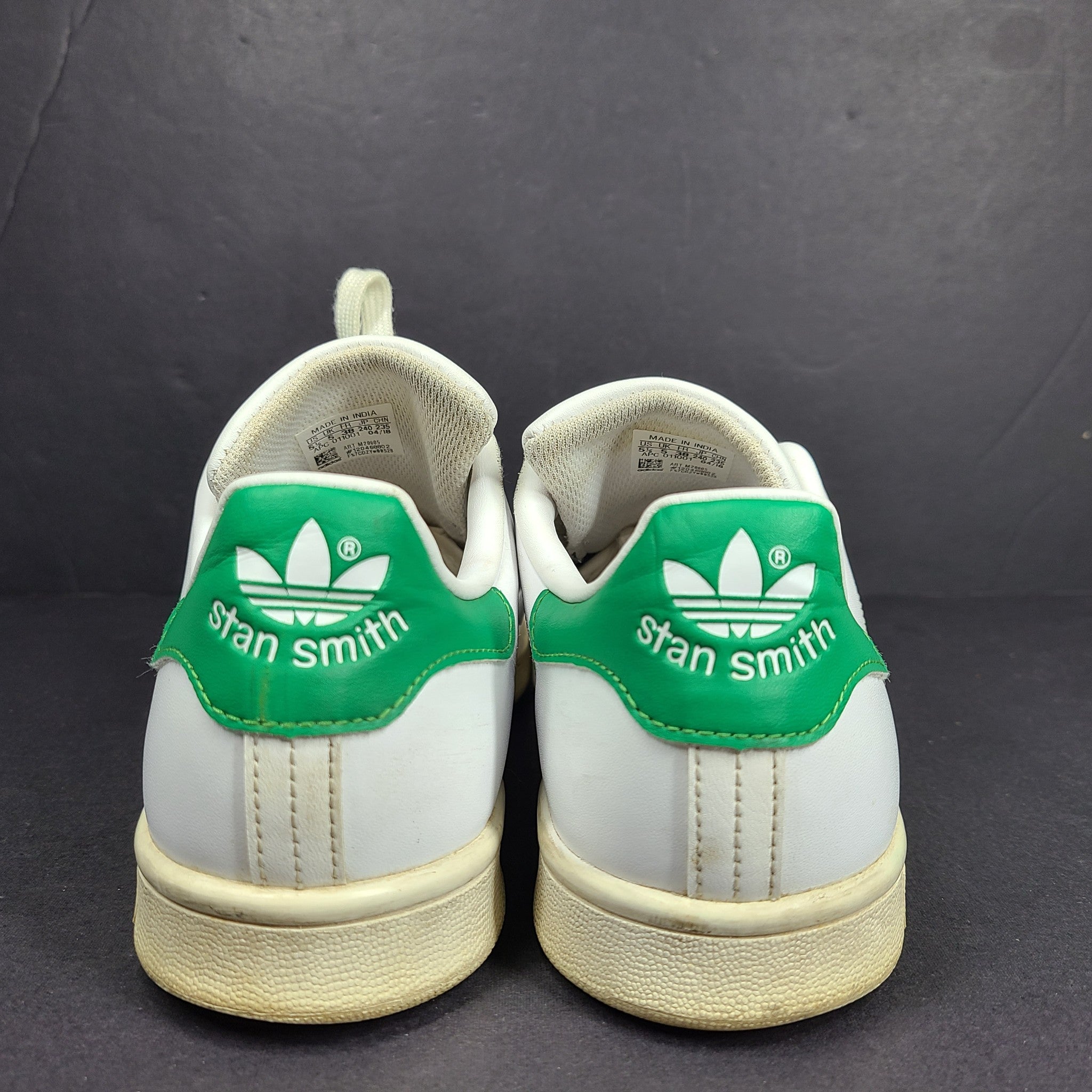Adidas Women's Stan Smith Shoes Leather Sneakers M20605 White Green US 5.5