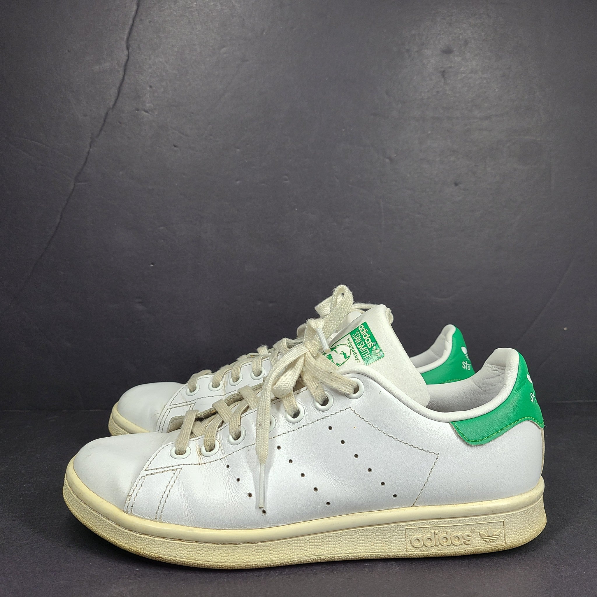 Adidas Women's Stan Smith Shoes Leather Sneakers M20605 White Green US 5.5