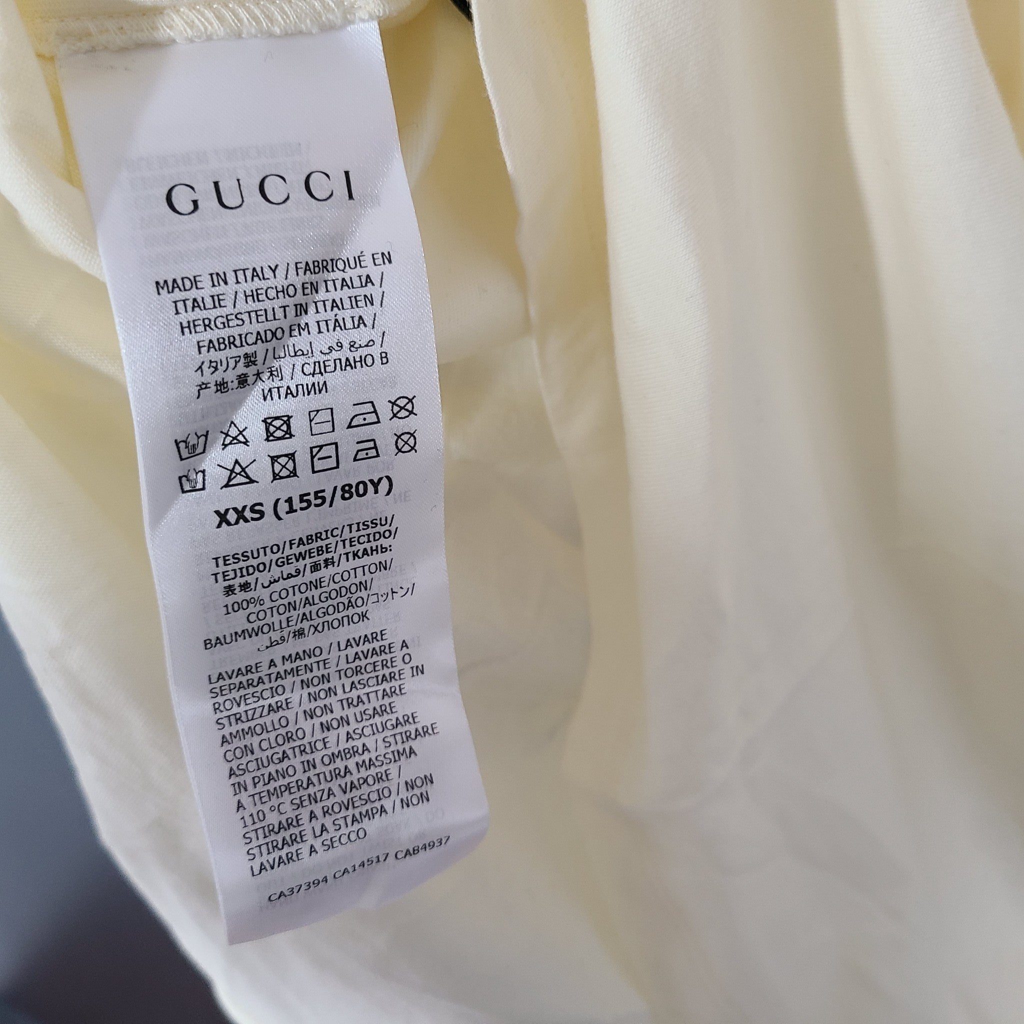 Gucci Retro Logo Oversized T-Shirt 539080 Cotton Off White/Multicolor 2XS NEW